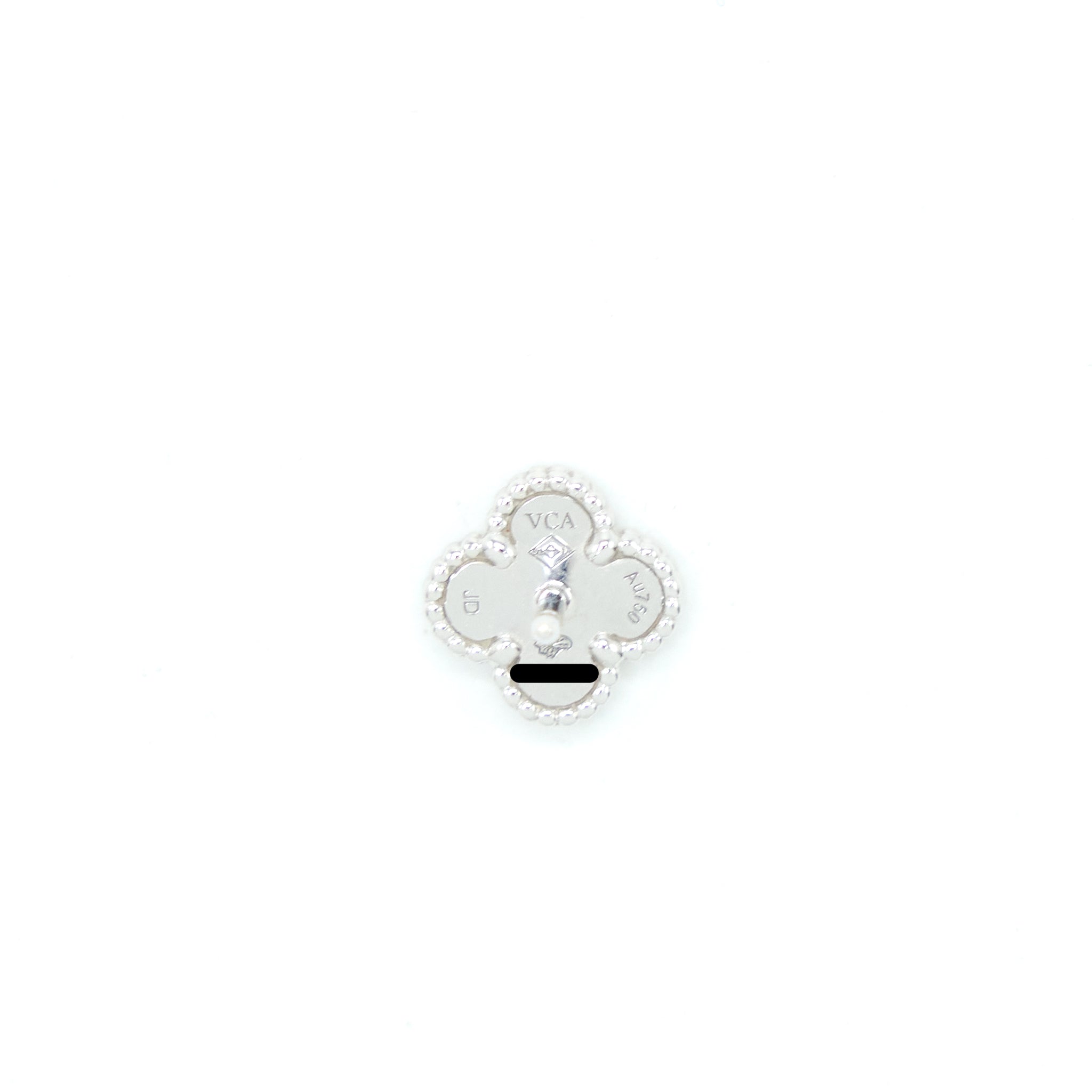 VAN CLEEF & ARPELS SWEET ALHAMBRA EARRINGS WHITE MOTHER OF PEARL WHITE GOLD