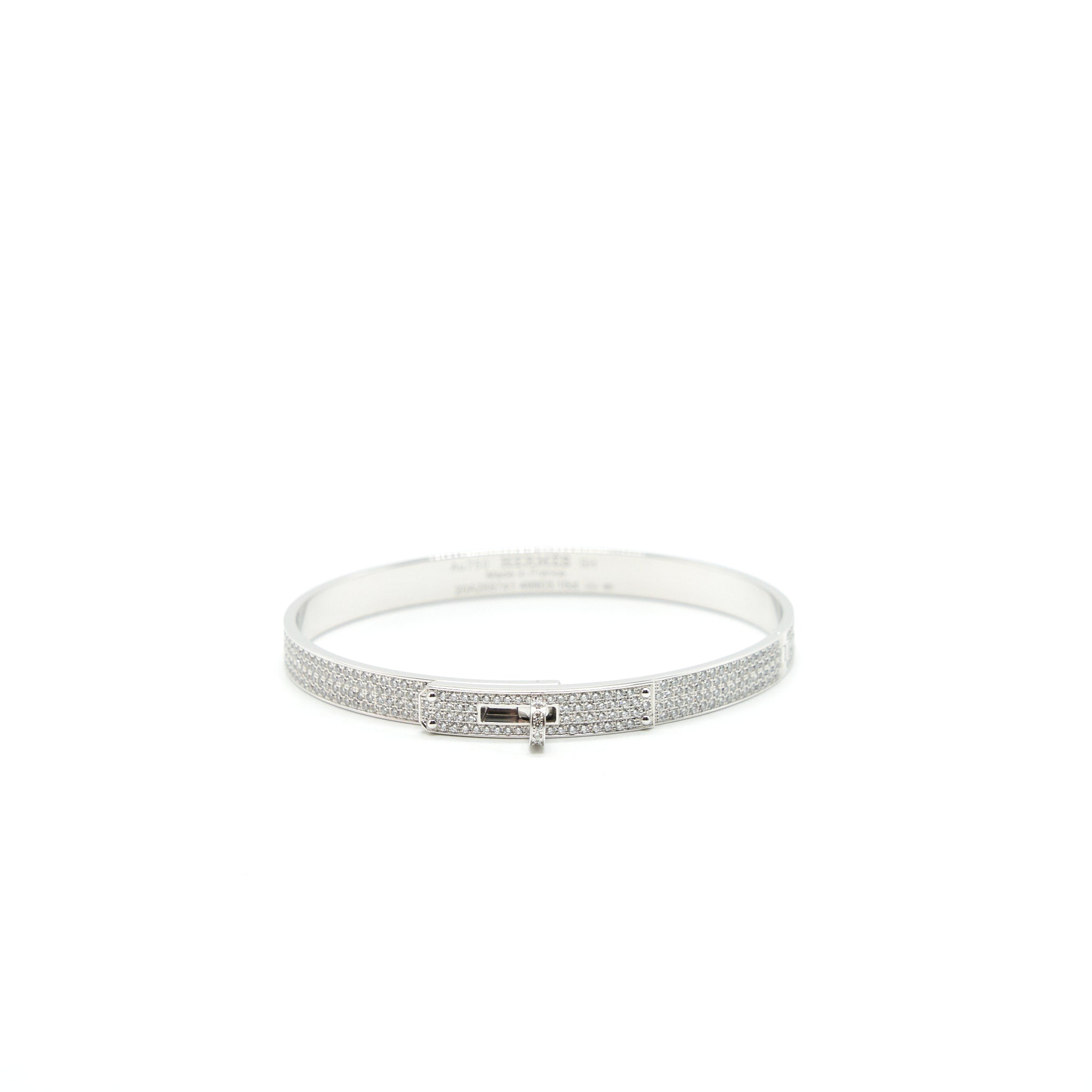 HERMES KELLY DIAMONDS BRACELET IN WHITE GOLD