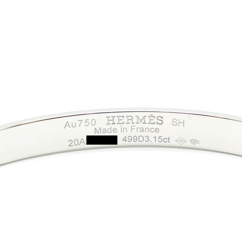 HERMES KELLY DIAMONDS BRACELET IN WHITE GOLD