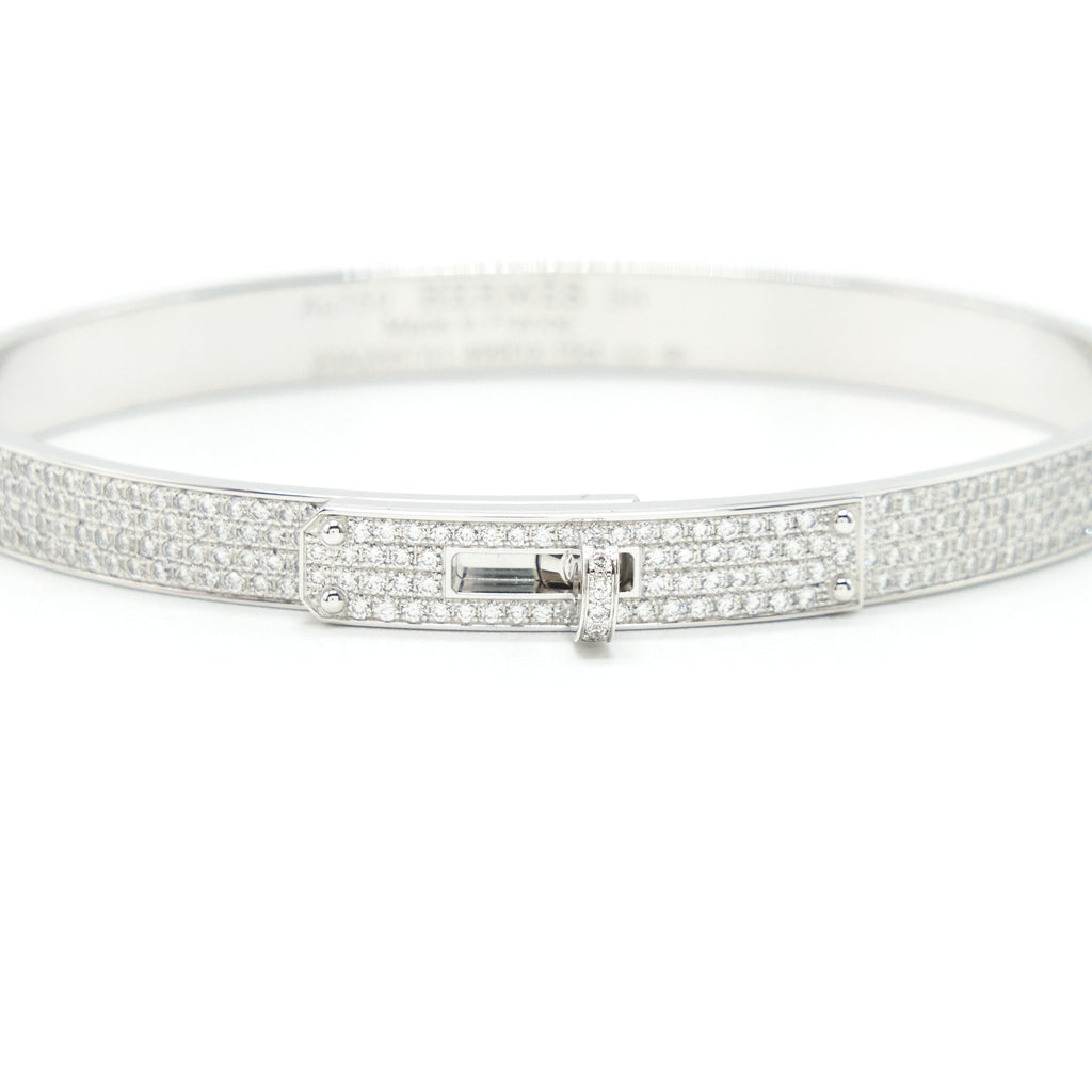 HERMES KELLY DIAMONDS BRACELET IN WHITE GOLD
