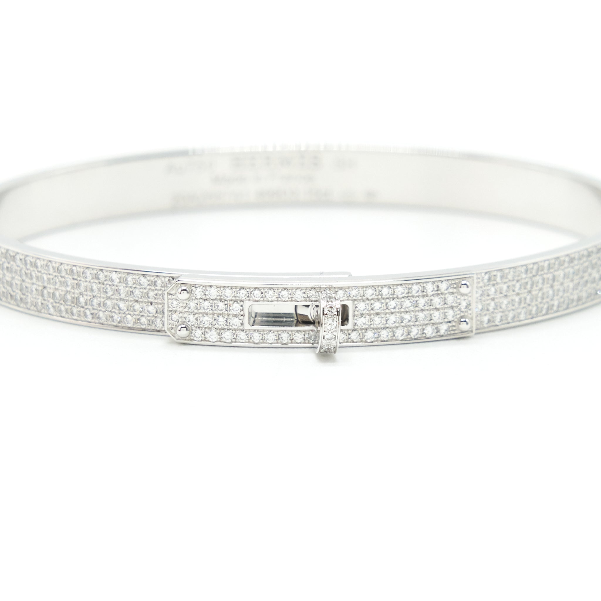 HERMES KELLY DIAMONDS BRACELET IN WHITE GOLD