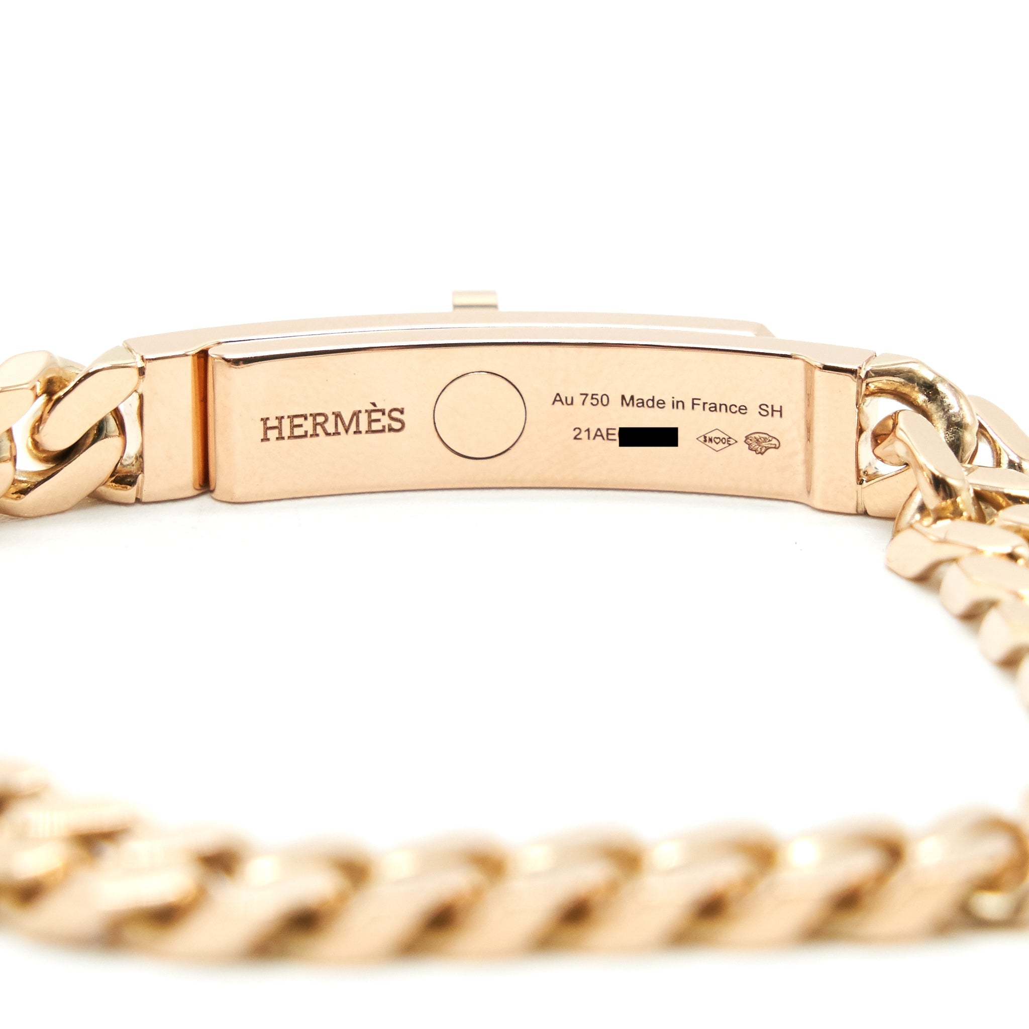 HERMES KELLY GOURMETTE BRACELET IN ROSE GOLD WITH DIAMONDS