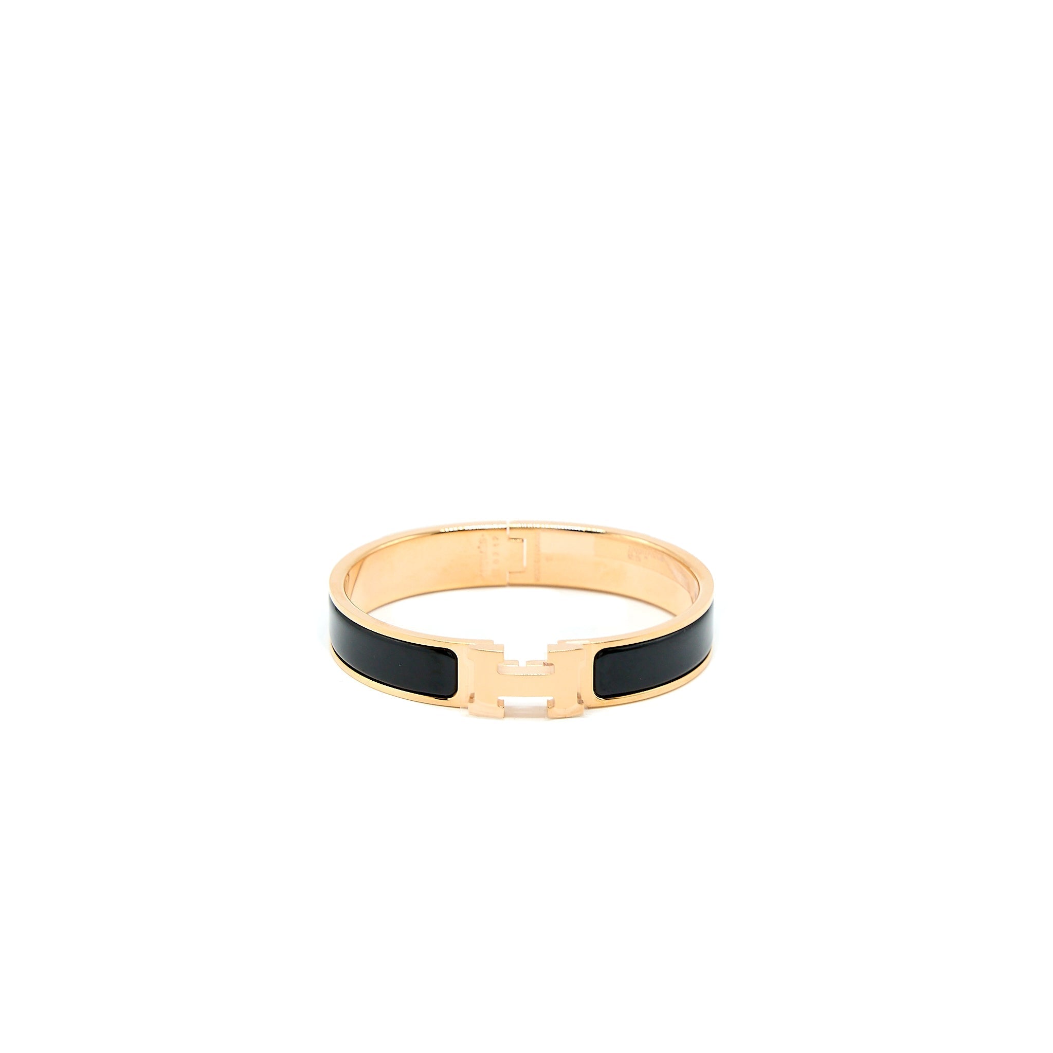 HERMES CLICK H BRACELET BLACK RGHW