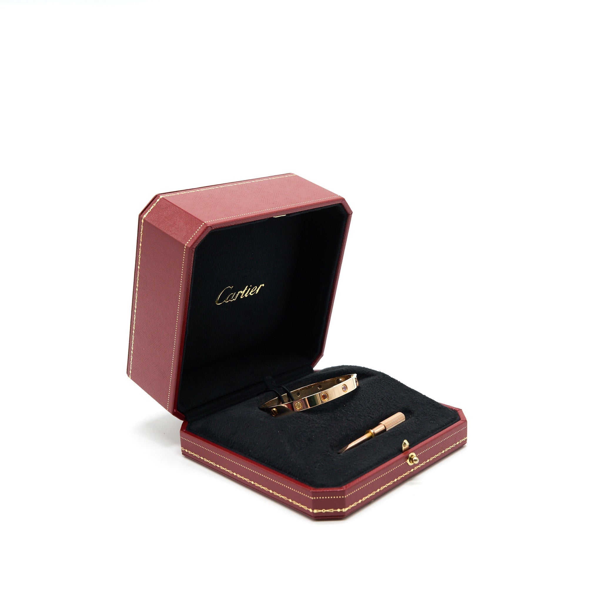 CARTIER LOVE BRACELET ROSE GOLD, SAPPHIRES, GARNETS, AMETHYSTS