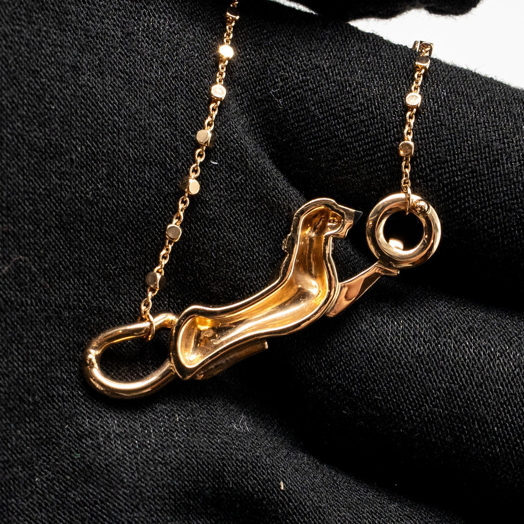 CARTIER PANTHER DE CARTIER PENDANT ROSE GOLD/TSAVORITE GARNETS/DIAMONDS