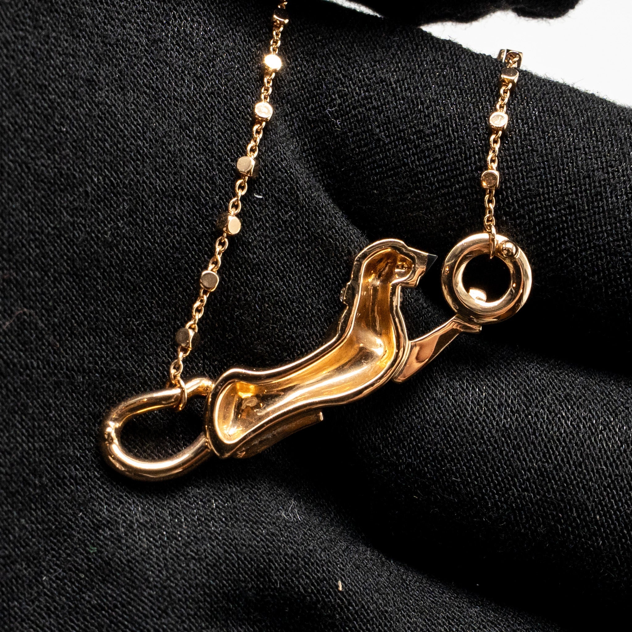 CARTIER PANTHER DE CARTIER PENDANT ROSE GOLD/TSAVORITE GARNETS/DIAMONDS