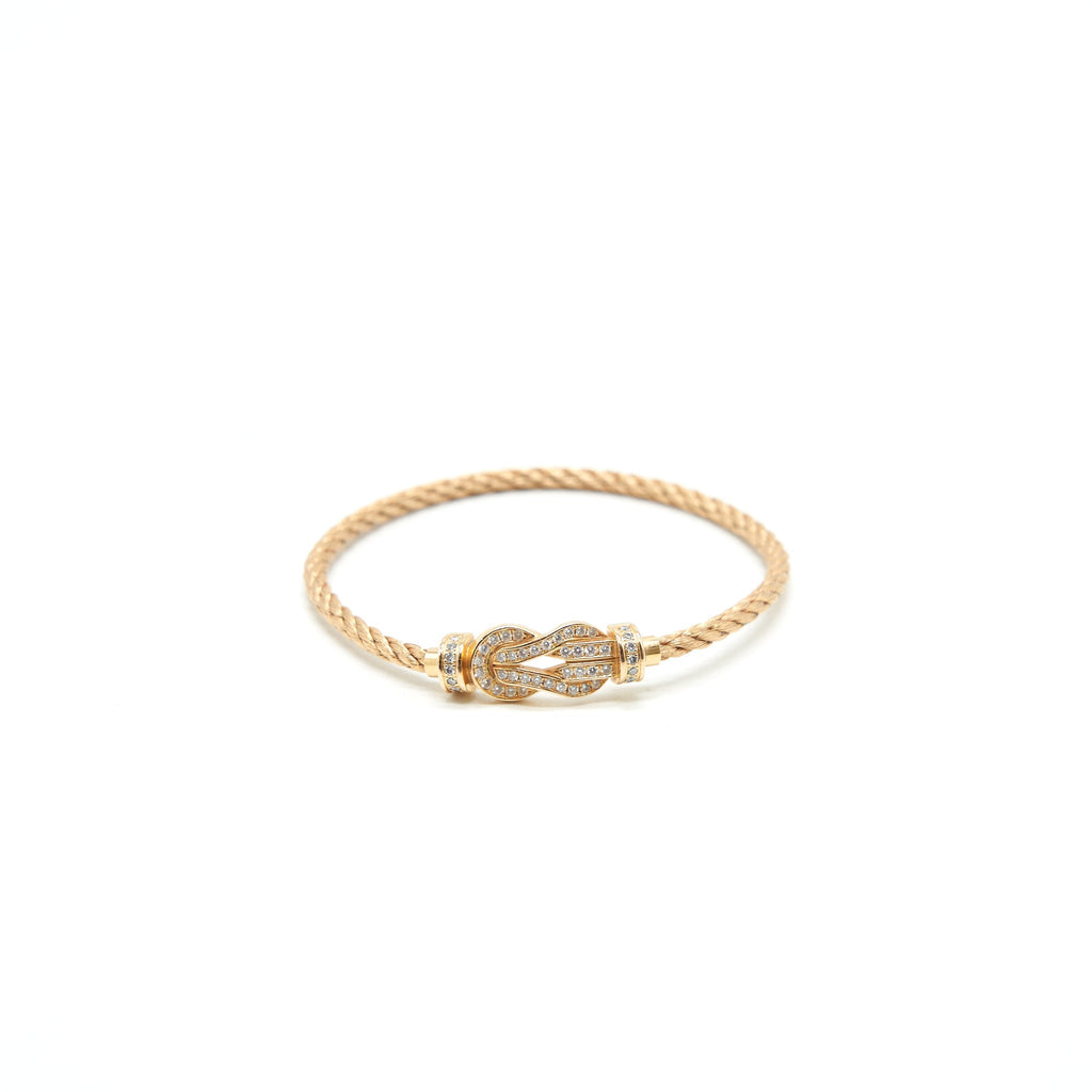 FRED MEDIUM CHANCE INFINIE BRACELET 18K YELLOW GOLD WITH STEEL CABLE BRACELET IN YELLOW GOLD