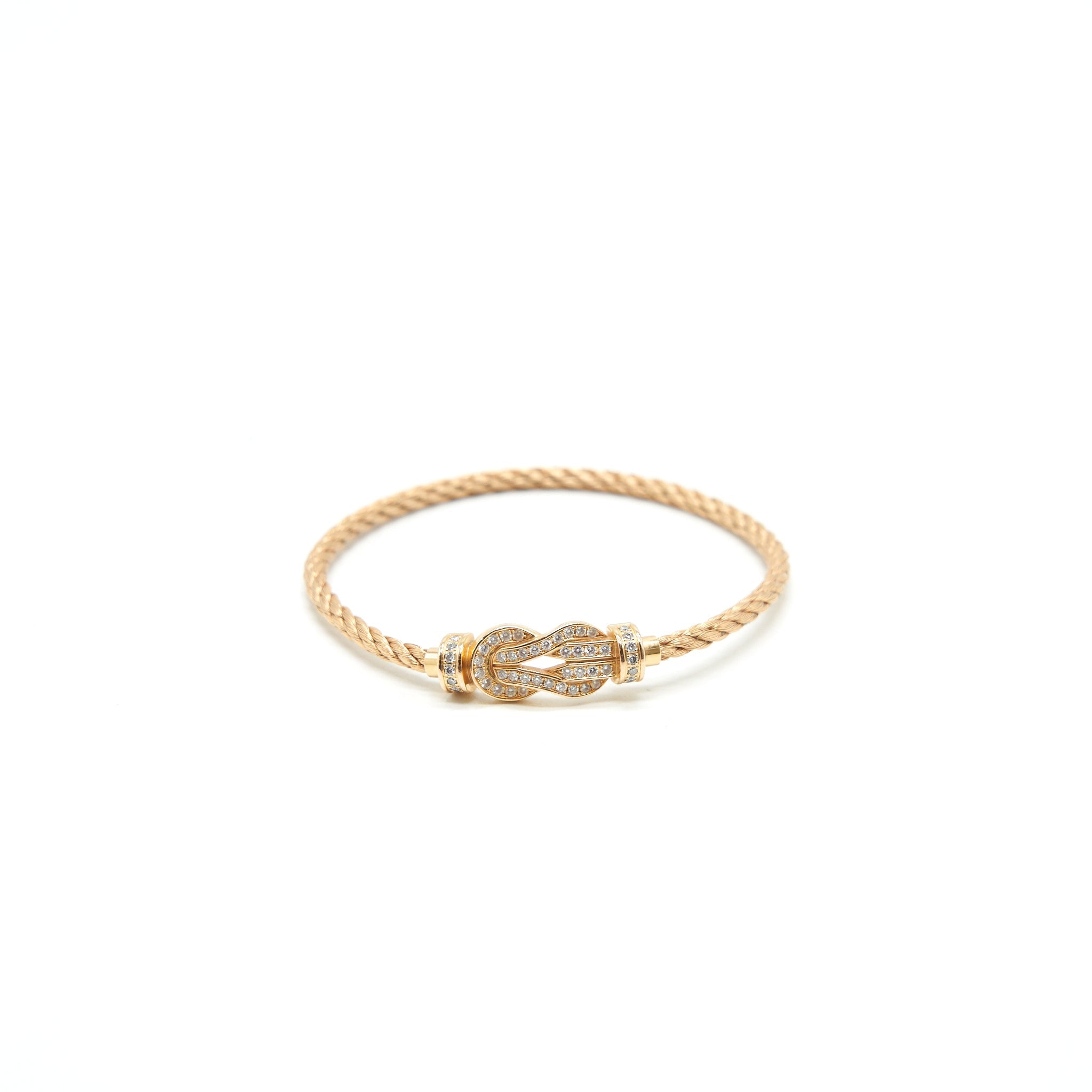 FRED MEDIUM CHANCE INFINIE BRACELET 18K YELLOW GOLD WITH STEEL CABLE BRACELET IN YELLOW GOLD