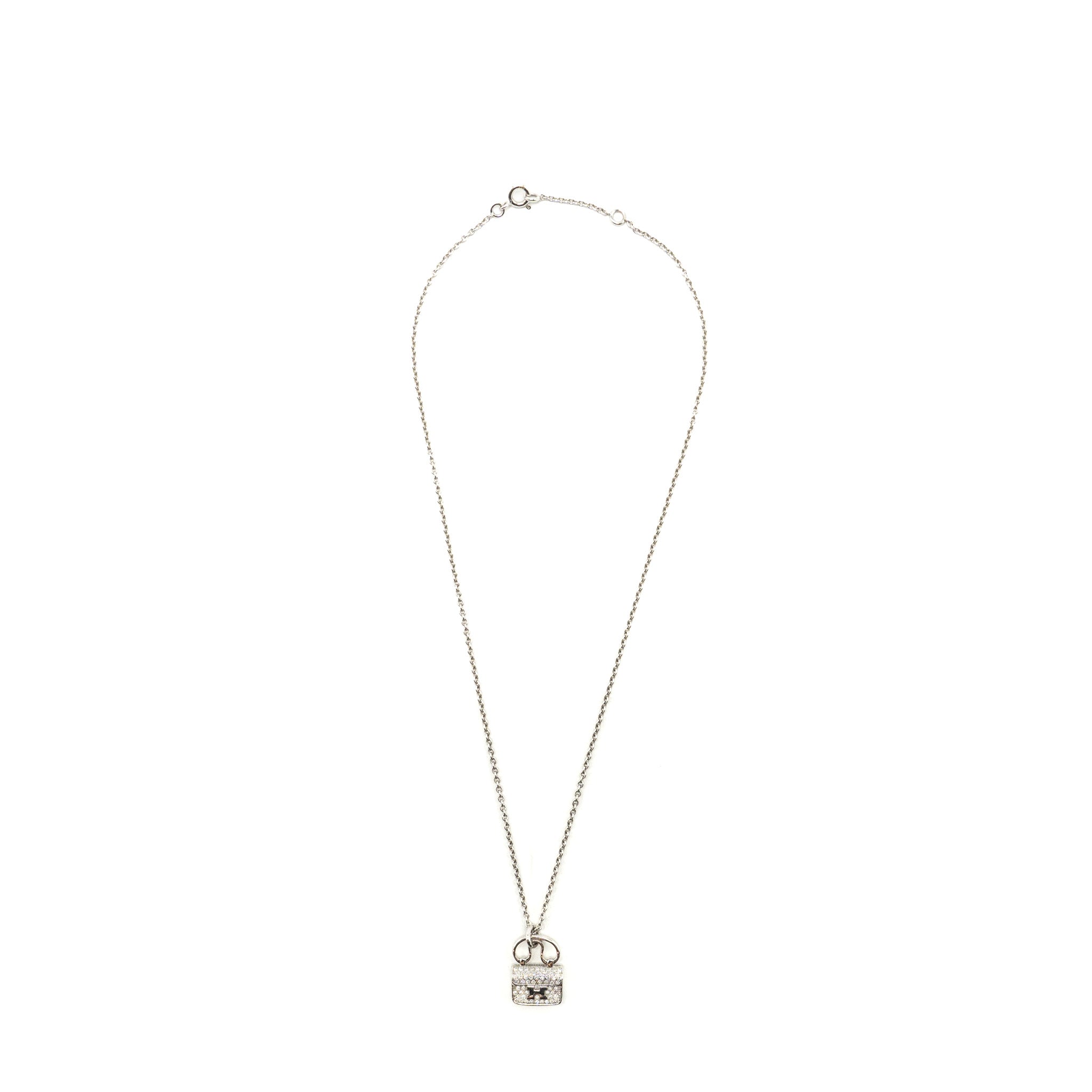 HERMES AMULETTE CONSTANCE PENDANT WHITE GOLD, DIAMONDS (OLD VERSION)