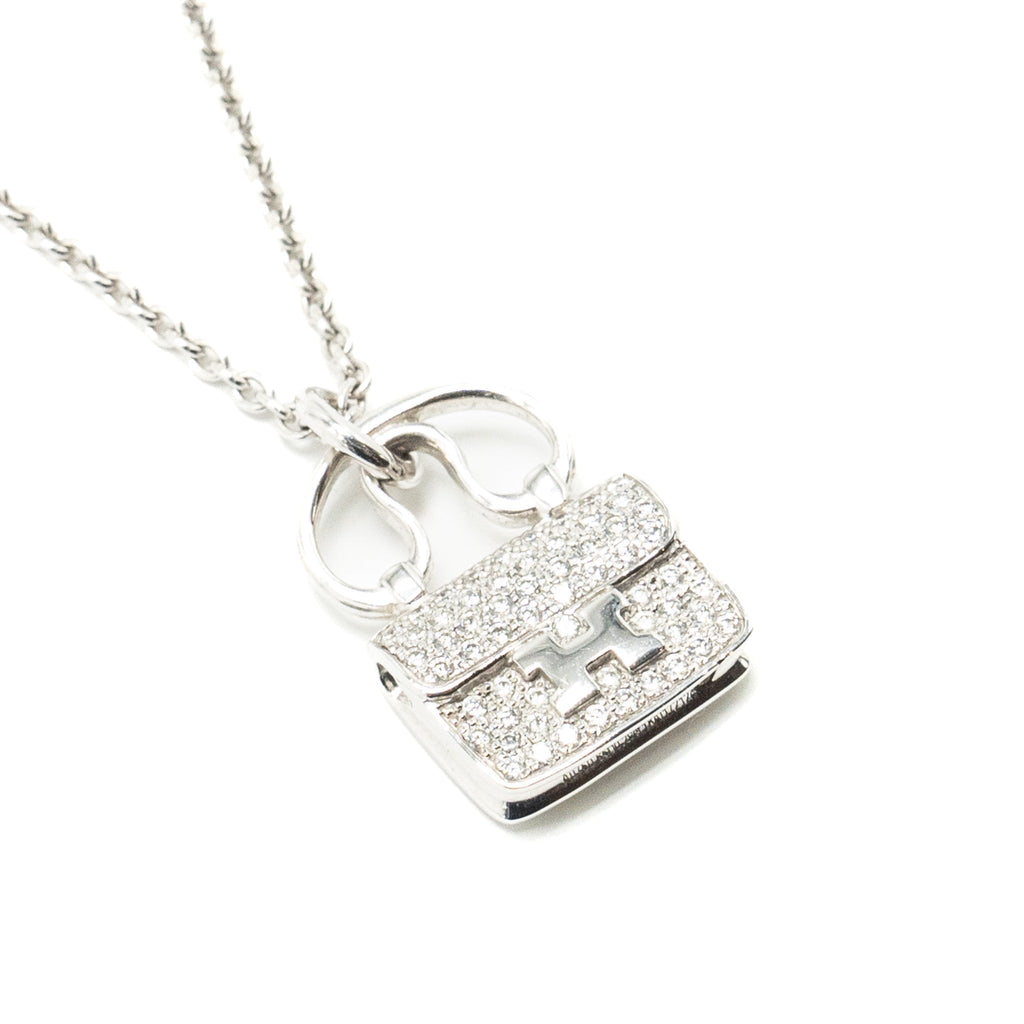 HERMES AMULETTE CONSTANCE PENDANT WHITE GOLD, DIAMONDS (OLD VERSION)