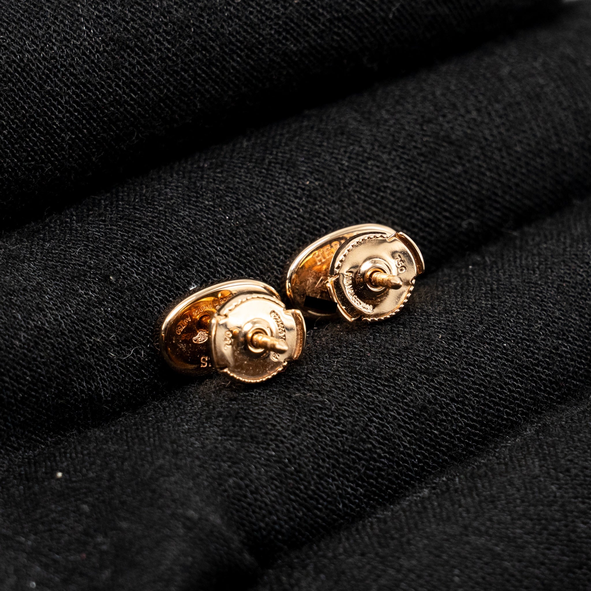 HERMES CHAINE D’ANCRE CONTOUR STUD EARRINGS ROSE GOLD, DIAMONDS