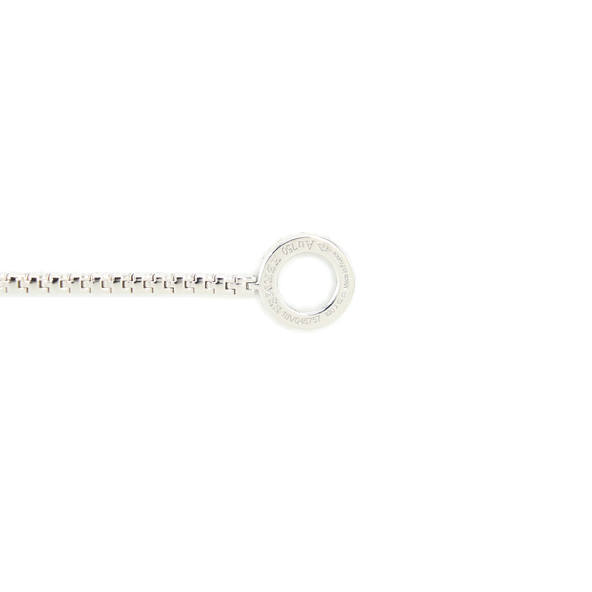 HERMES 18K WHITE GOLD DIMOND FINESSE LINK BRACELET