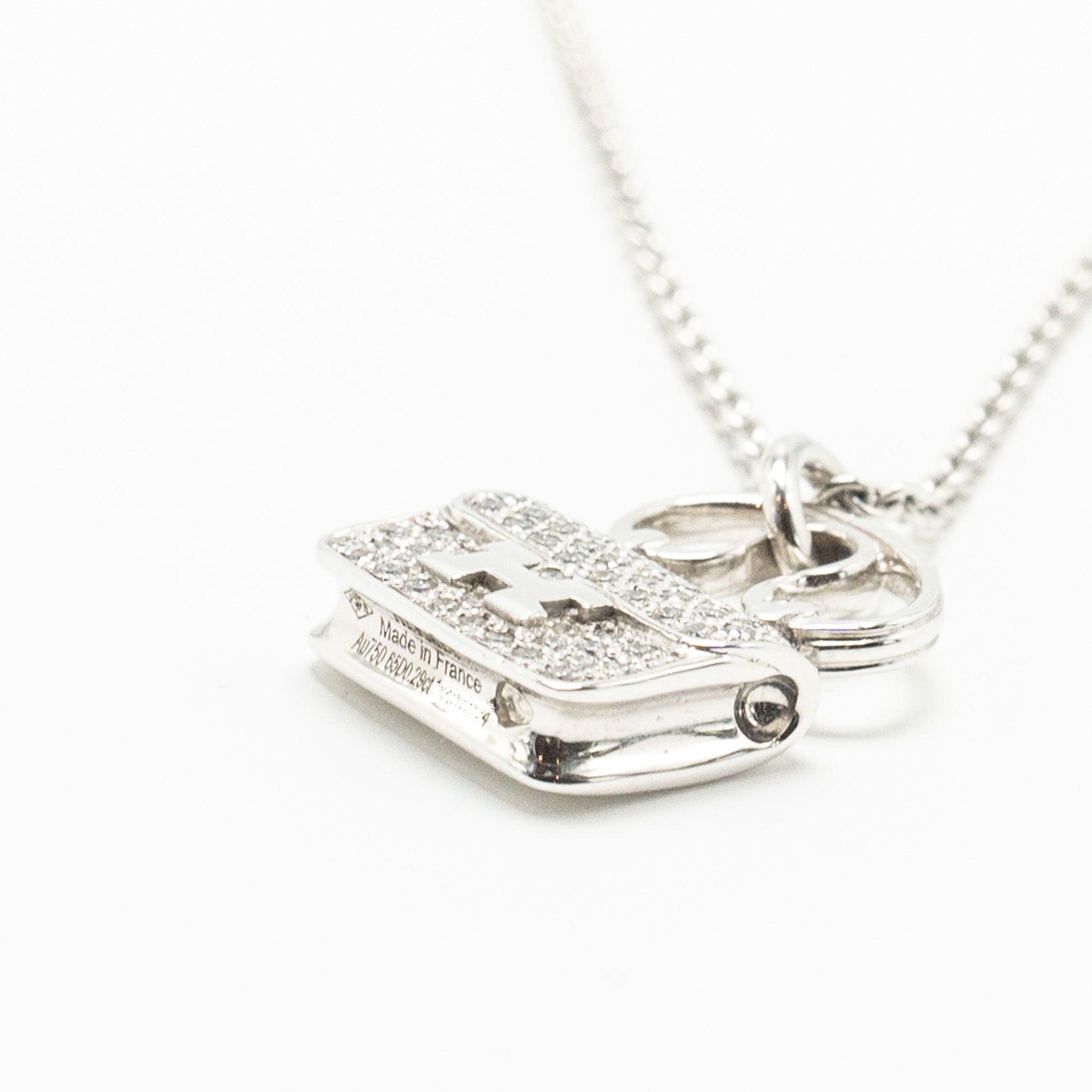 HERMES AMULETTE CONSTANCE PENDANT WHITE GOLD, DIAMONDS (OLD VERSION)