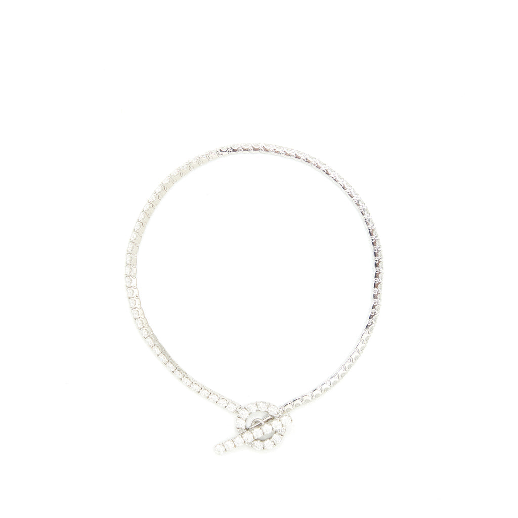 HERMES 18K WHITE GOLD DIMOND FINESSE LINK BRACELET
