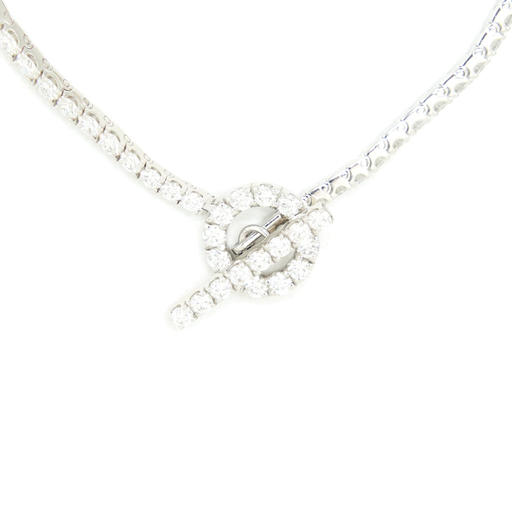 HERMES 18K WHITE GOLD DIMOND FINESSE LINK BRACELET