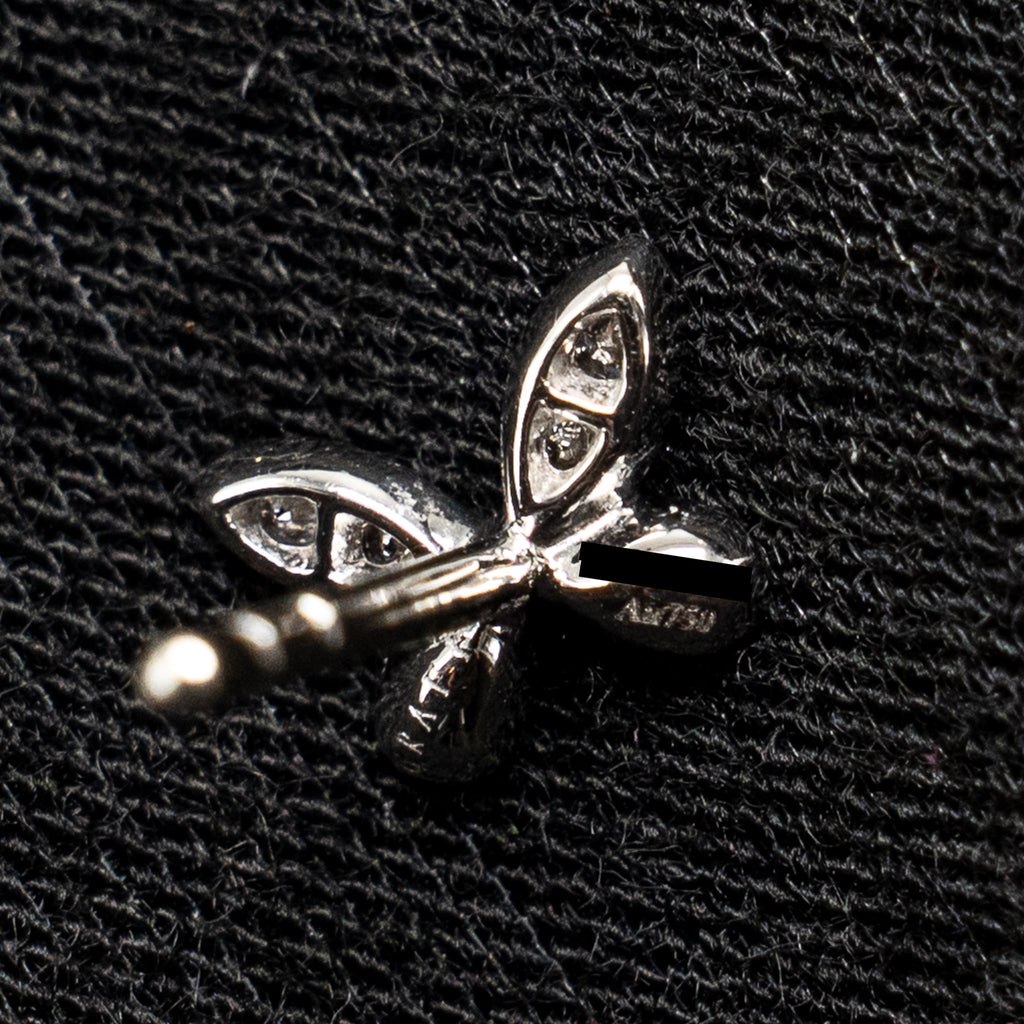 GRAFF PAVE BUTTERFLY DIAMOND PETITE STUD EARRINGS WHITE GOLD