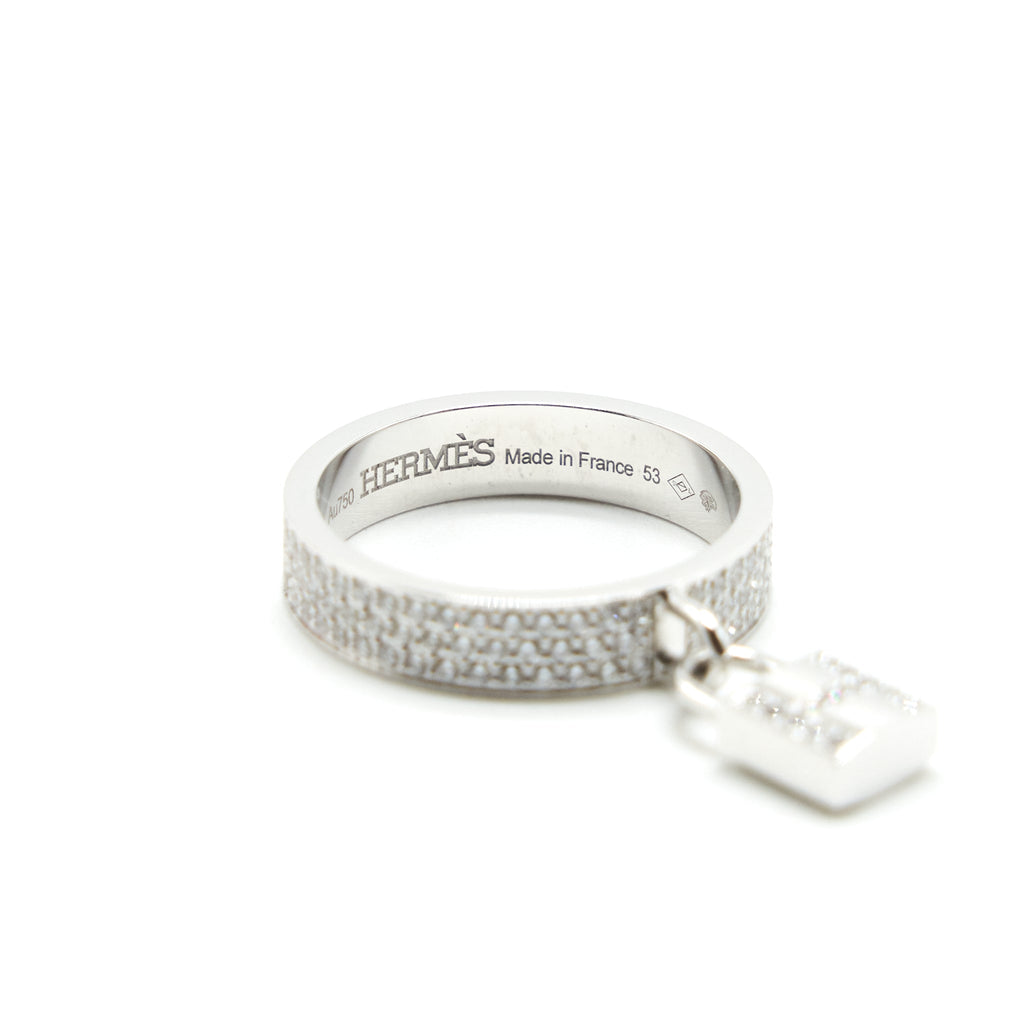 HERMES KELLY CLOCHETTE RING WHITE GOLD WITH DIMONDS