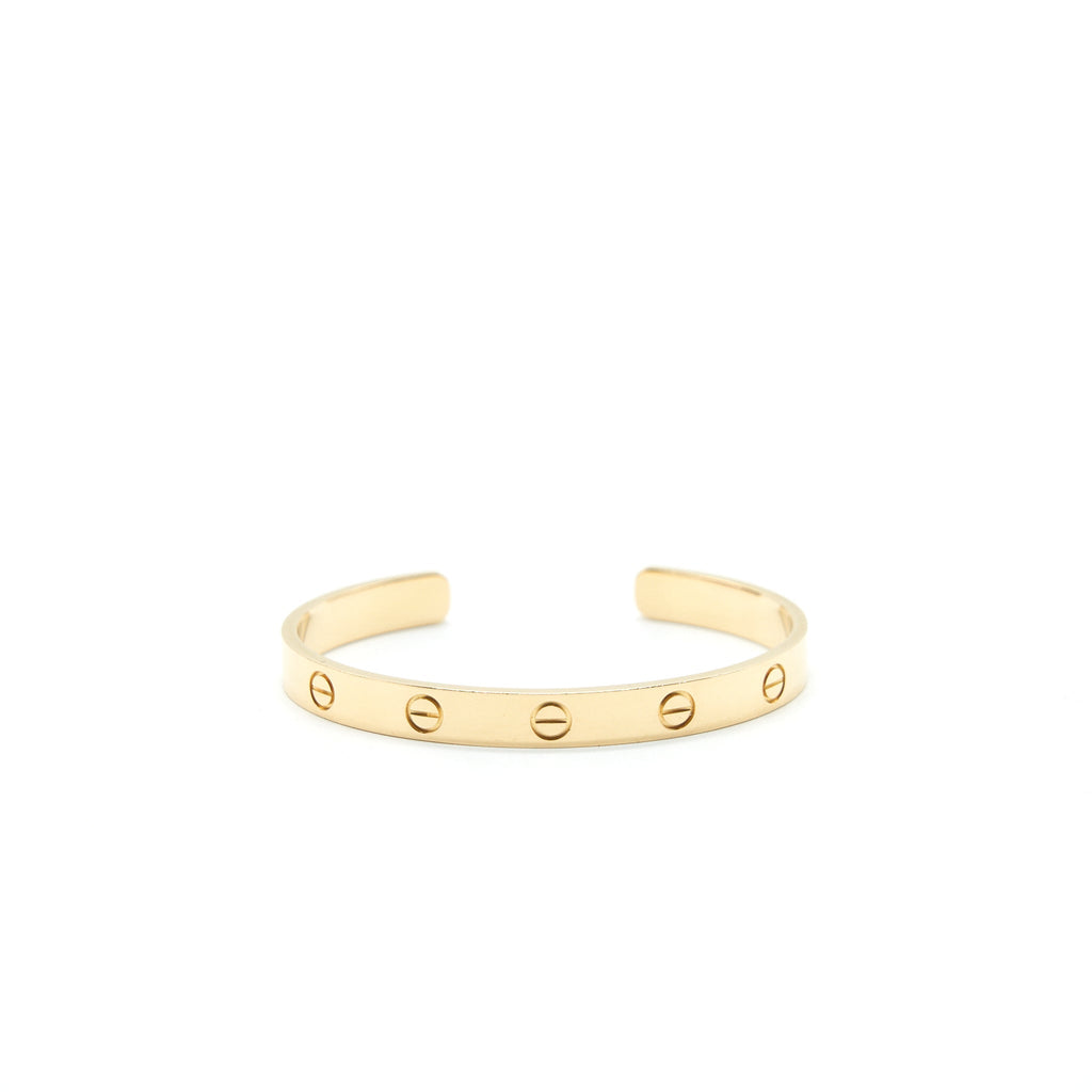 CARTIER LOVE CUFF BANGLE BRACELET IN YELLOW GOLD