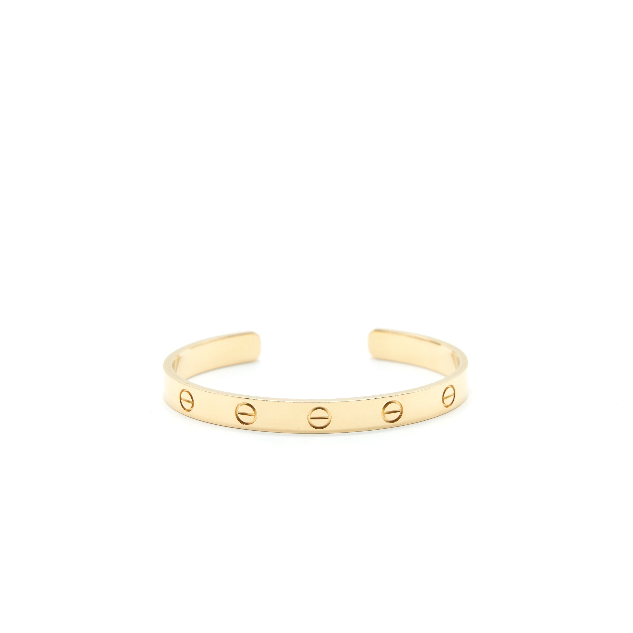 CARTIER LOVE CUFF BANGLE BRACELET IN YELLOW GOLD