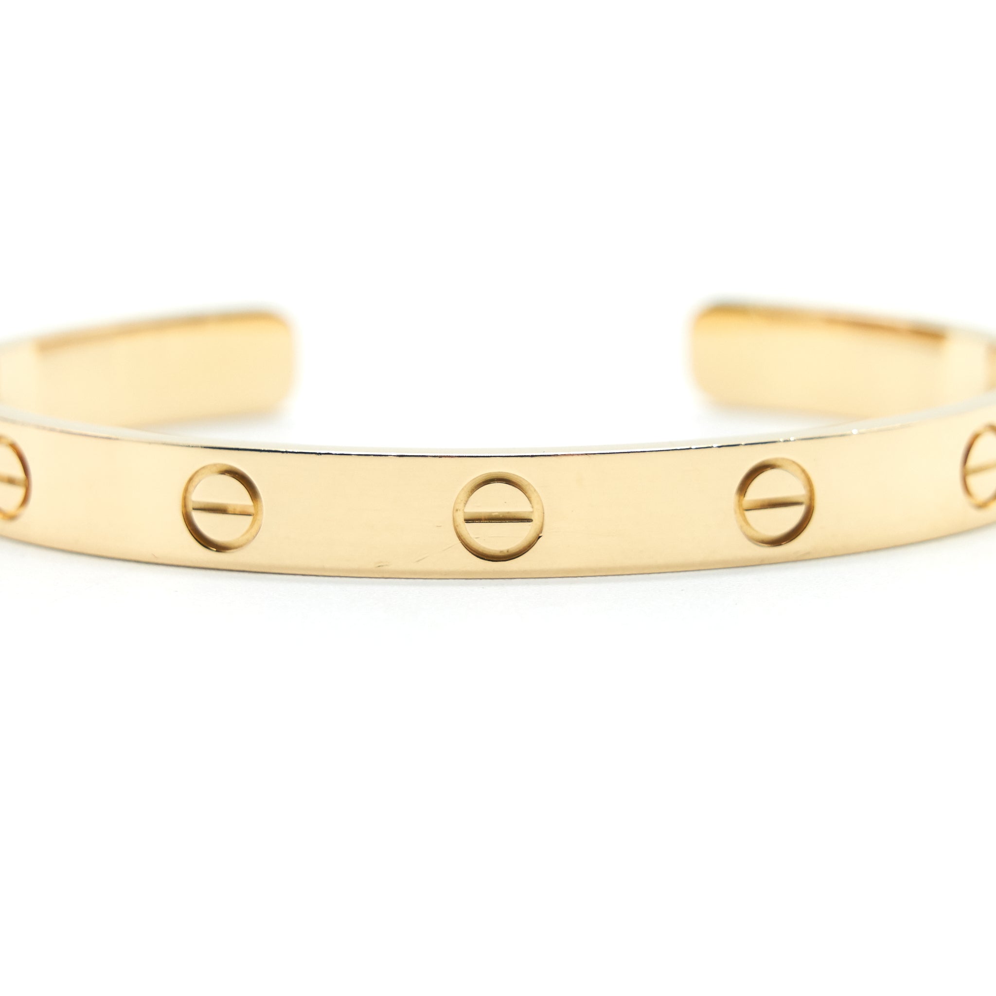 CARTIER LOVE CUFF BANGLE BRACELET IN YELLOW GOLD
