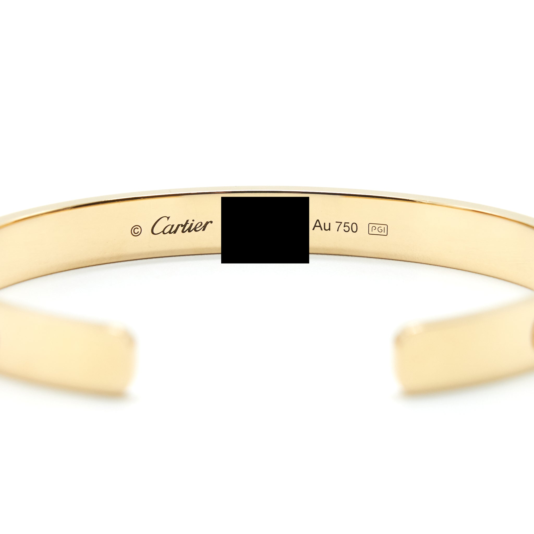 CARTIER LOVE CUFF BANGLE BRACELET IN YELLOW GOLD
