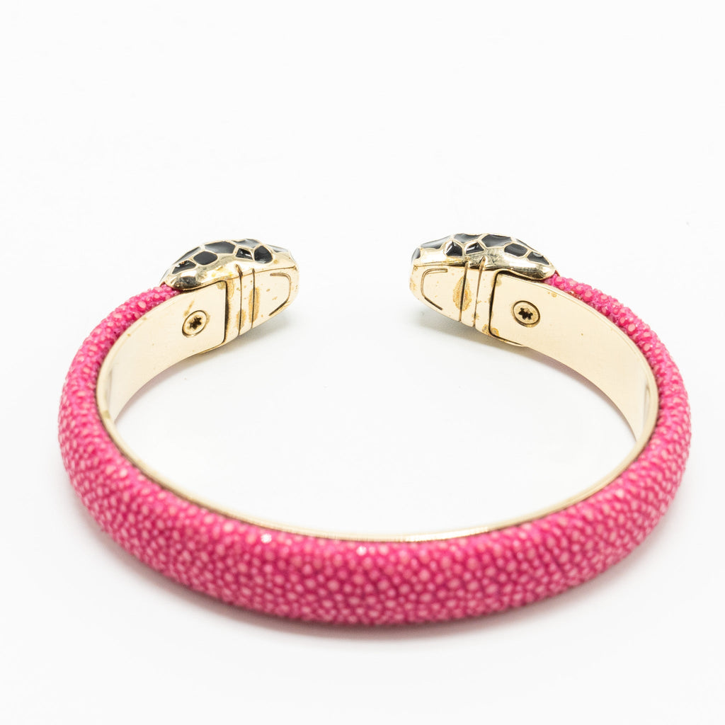 BVLGARI SERPENTI FOREVER BRACELET PINK/ GALUCHAT LIGHT GOLD TONE