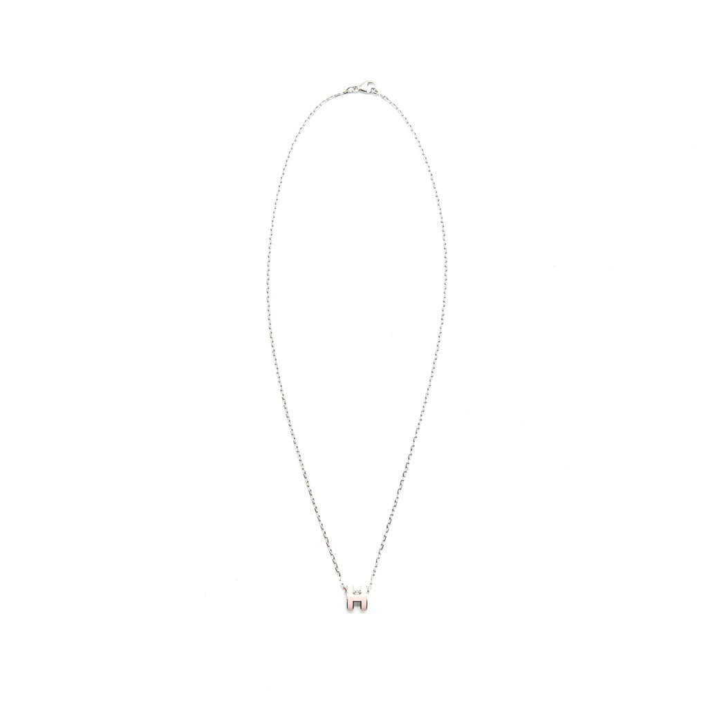 HERMES MINI POP H NECKLACE ROSE DRAGEE SHW