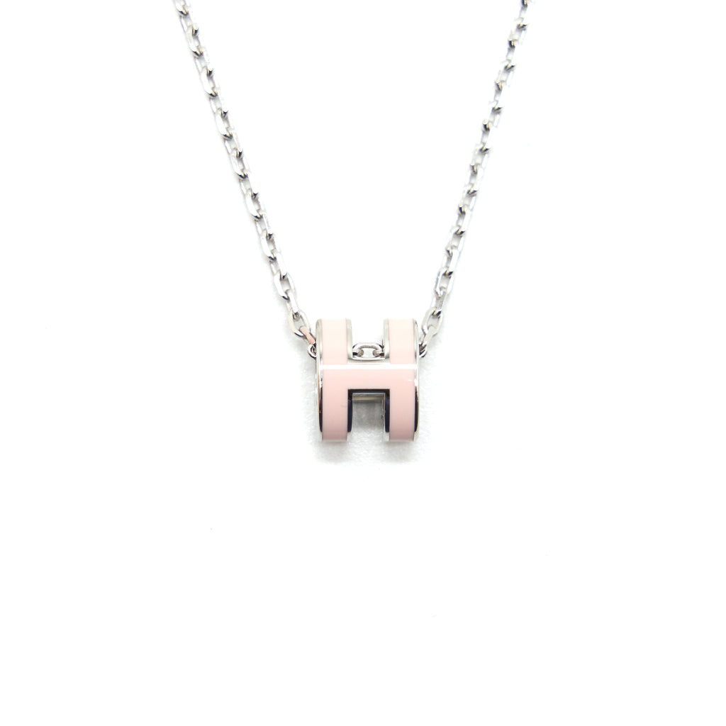 HERMES MINI POP H NECKLACE ROSE DRAGEE SHW