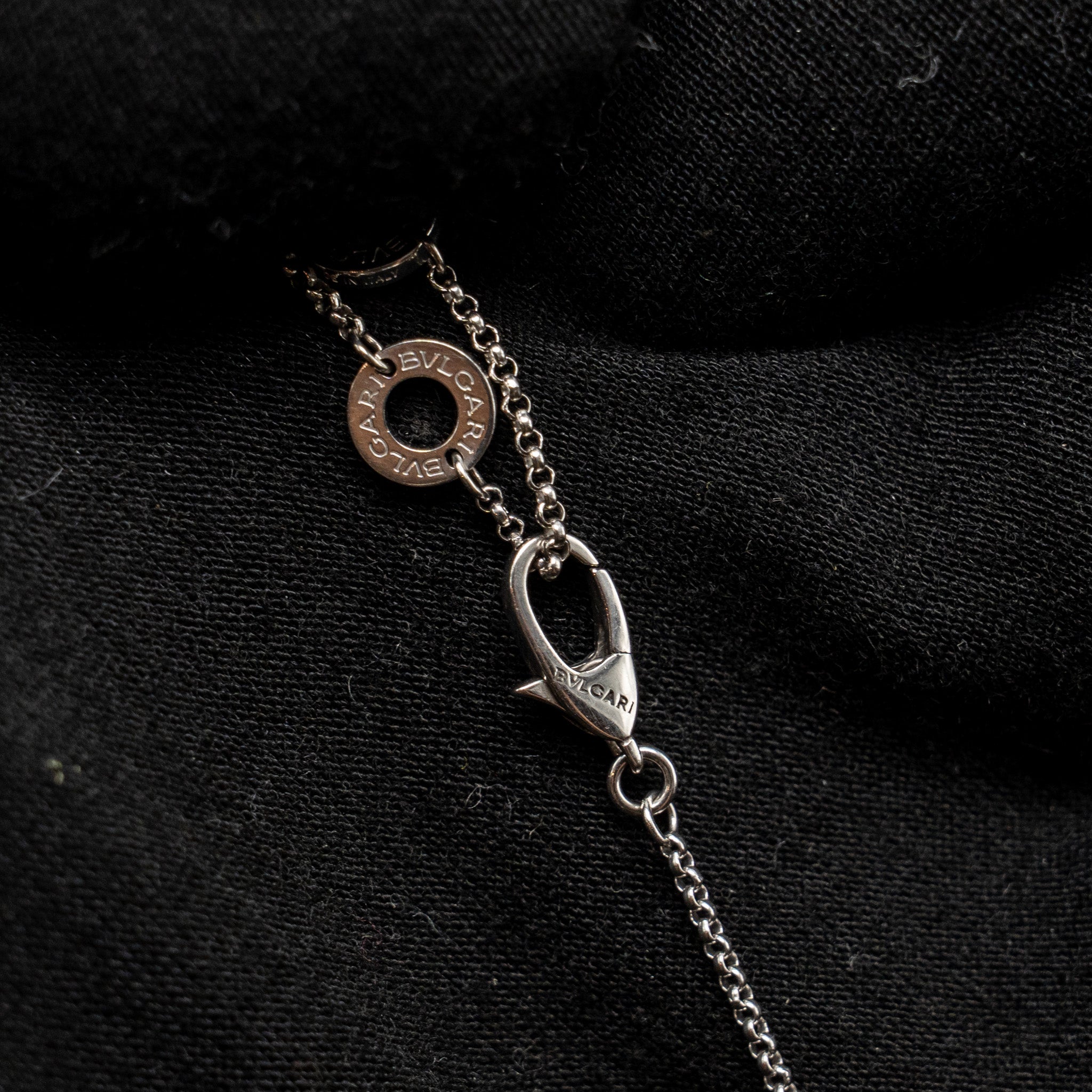 BVLGARI MINI B.ZERO NECKLACE WHITE GOLD PAVED DIAMONDS