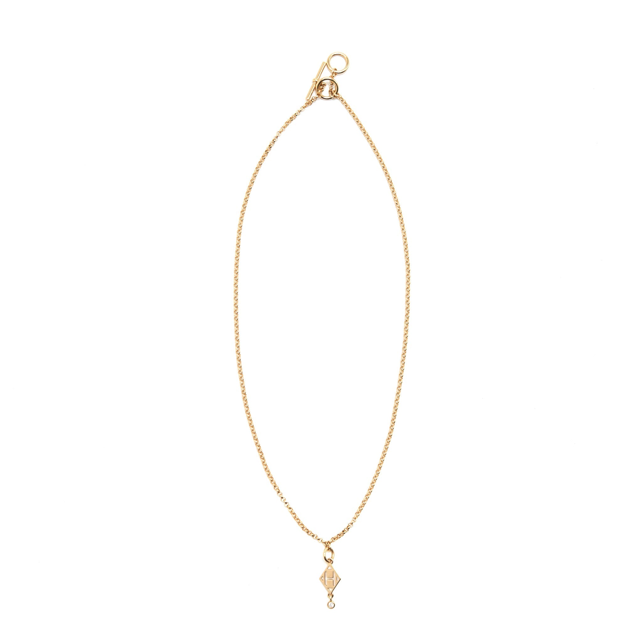 HERMES GAMBADE PENDANT ROSE GOLD WITH ONE DIAMOND