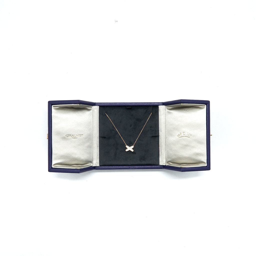 CHAUMET JEUX DE LIENS PENDANT ROSE-GOLD DIAMOND AND MOTHER-OF-PEARL