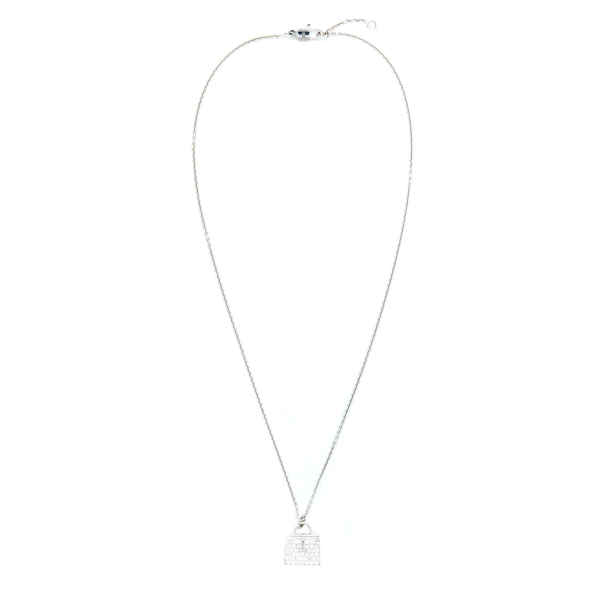 HERMES KELLY AMULETTES PENDANT WHITE GOLD WITH DIAMONDS