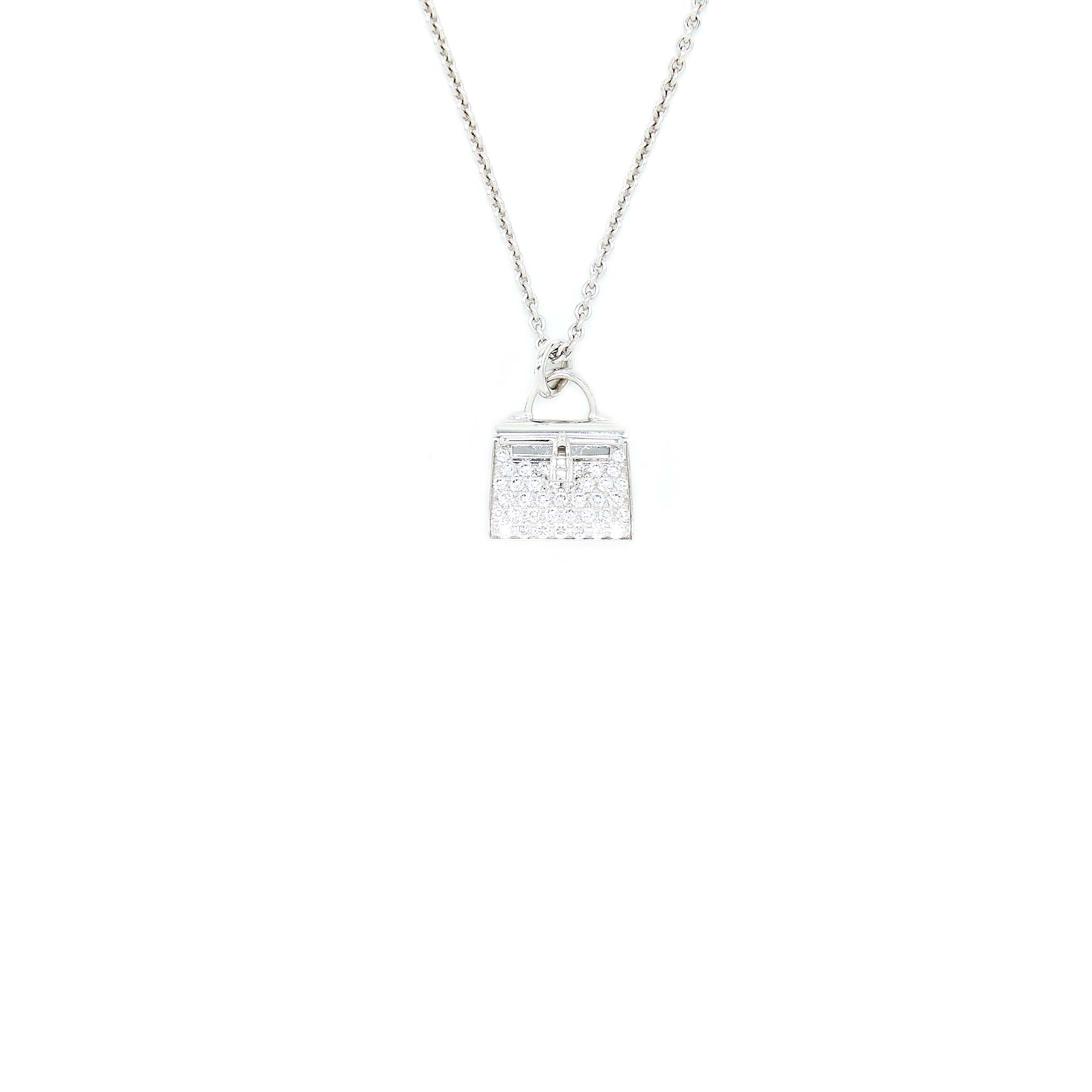 HERMES KELLY AMULETTES PENDANT WHITE GOLD WITH DIAMONDS