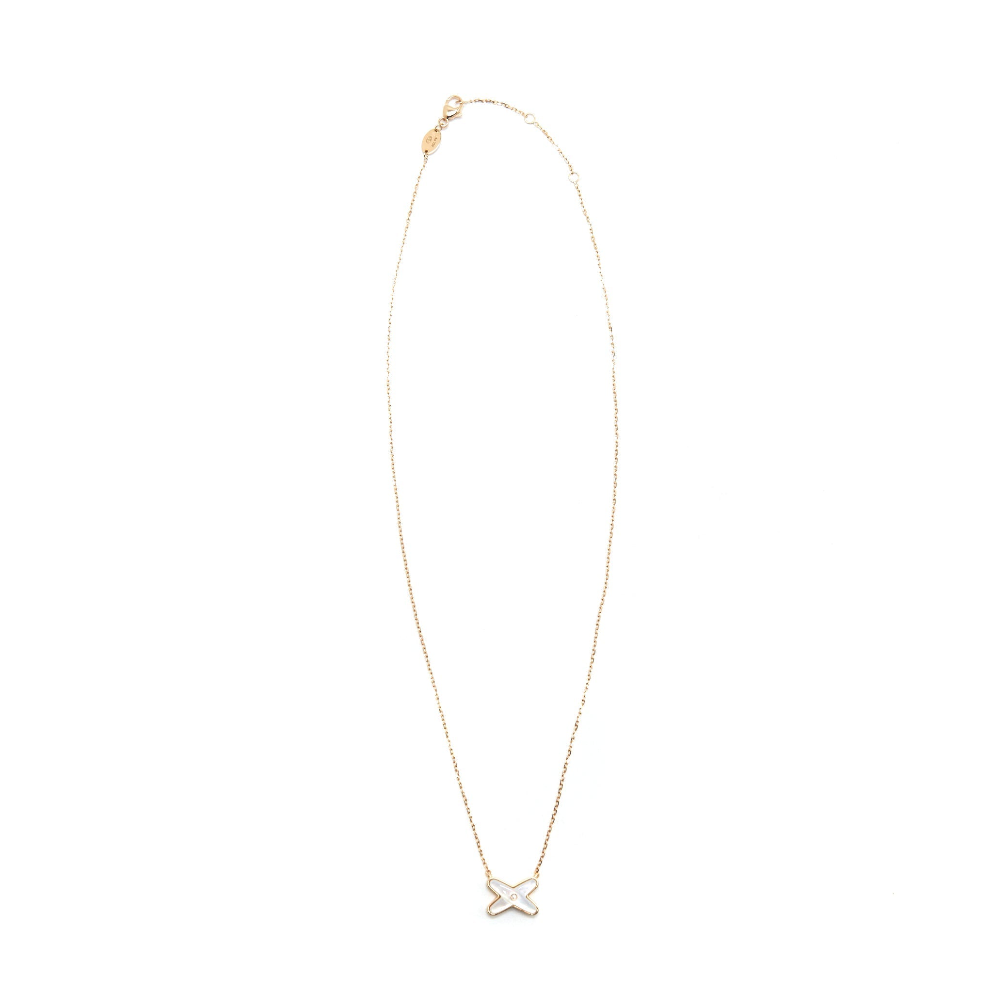 CHAUMET JEUX DE LIENS PENDANT ROSE-GOLD DIAMOND AND MOTHER-OF-PEARL