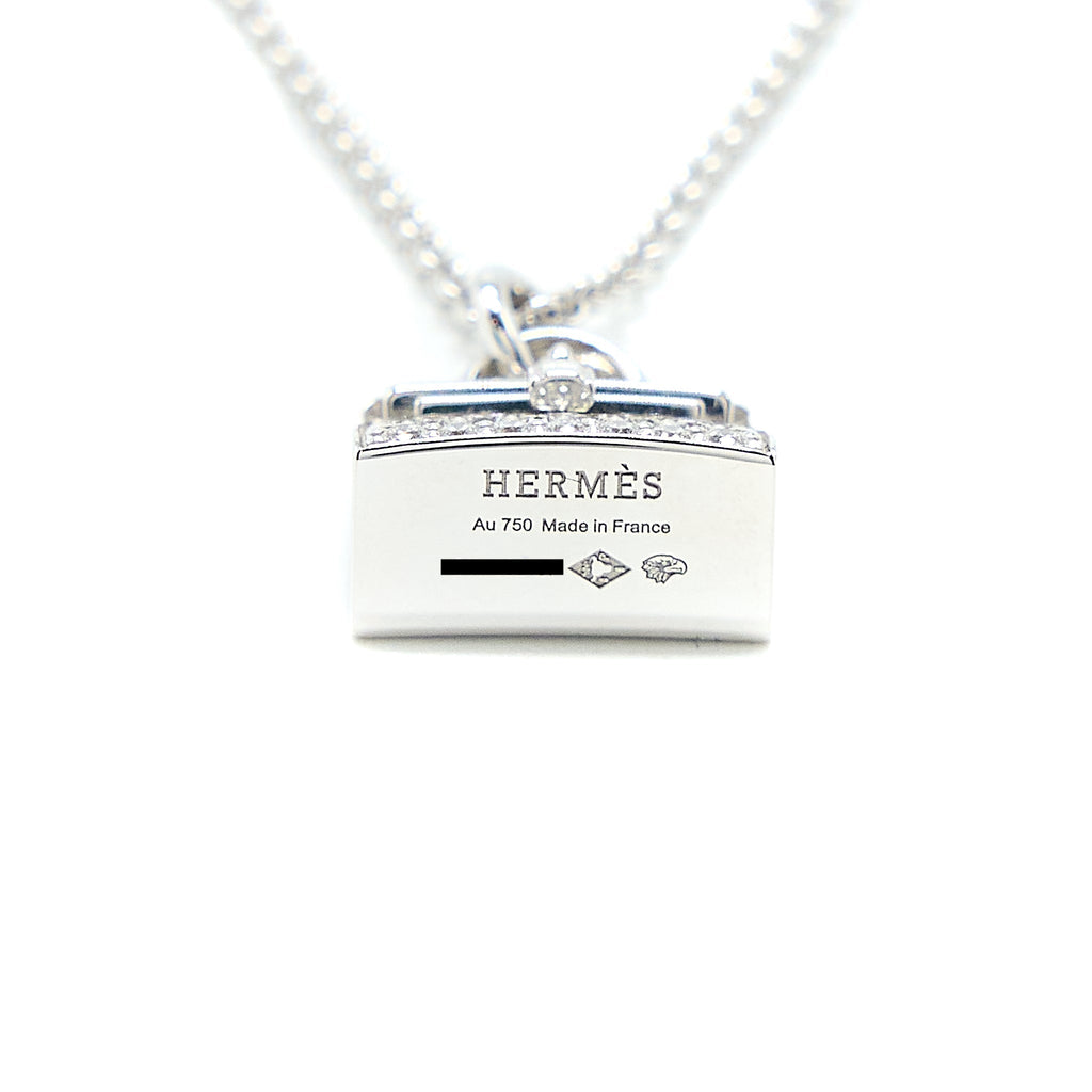 HERMES KELLY AMULETTES PENDANT WHITE GOLD WITH DIAMONDS
