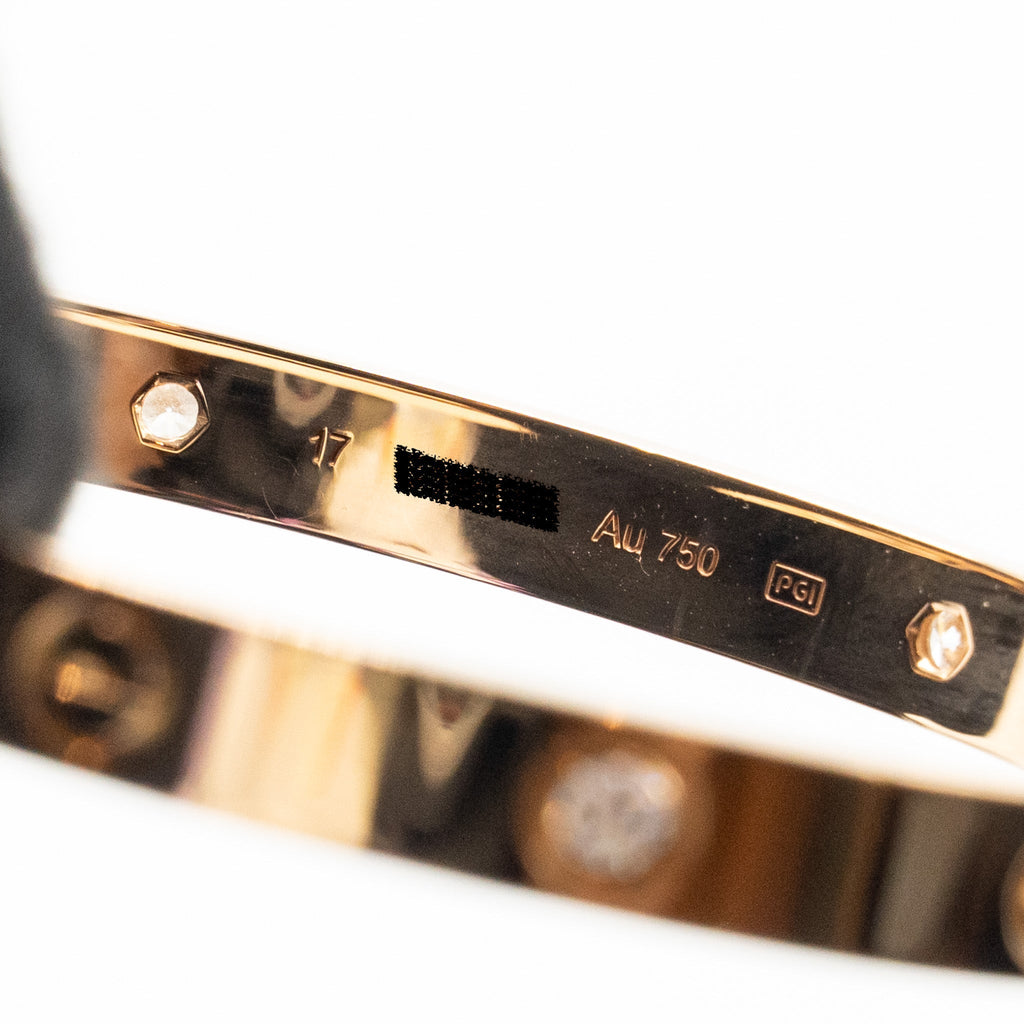 CATIER LOVE BRACELET ROSE GOLD 4 DIAMONDS