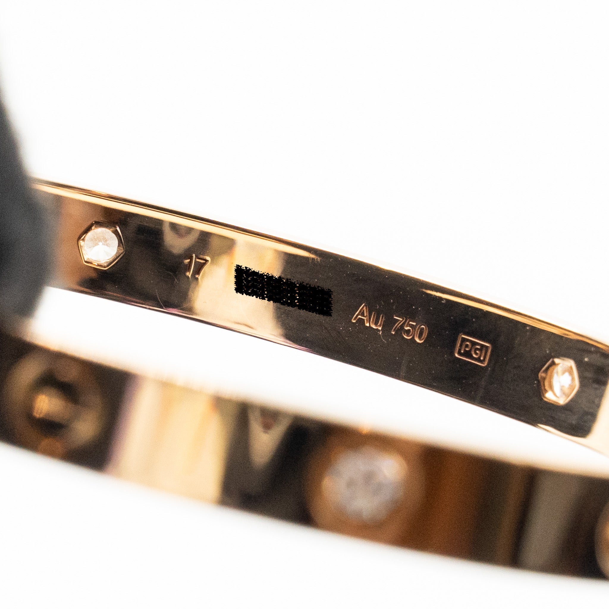 CATIER LOVE BRACELET ROSE GOLD 4 DIAMONDS