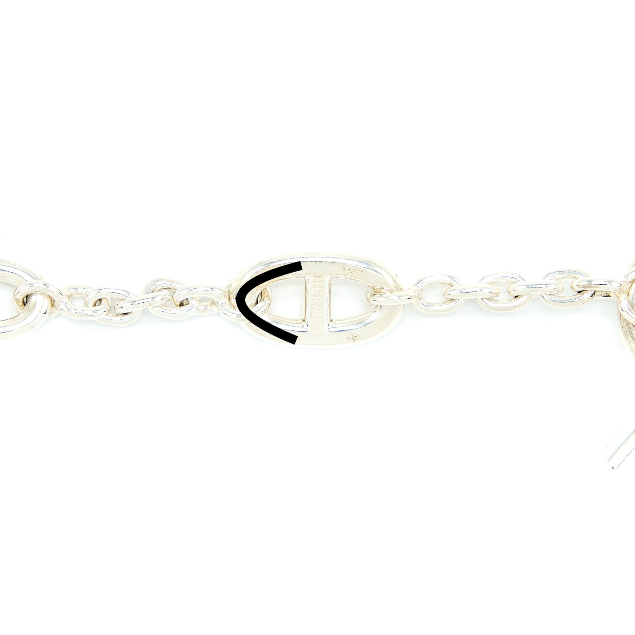 HERMES 120CM FARANDOLE LONG NECKLACE SILVER TONE