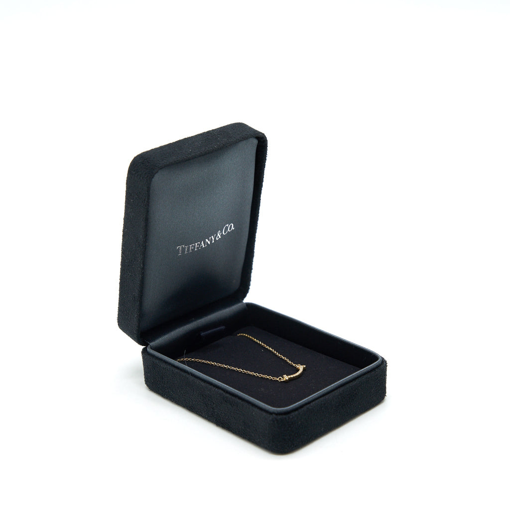 TIFFANY T SMILE PENDANT 18K GOLD WITH DIAMONDS