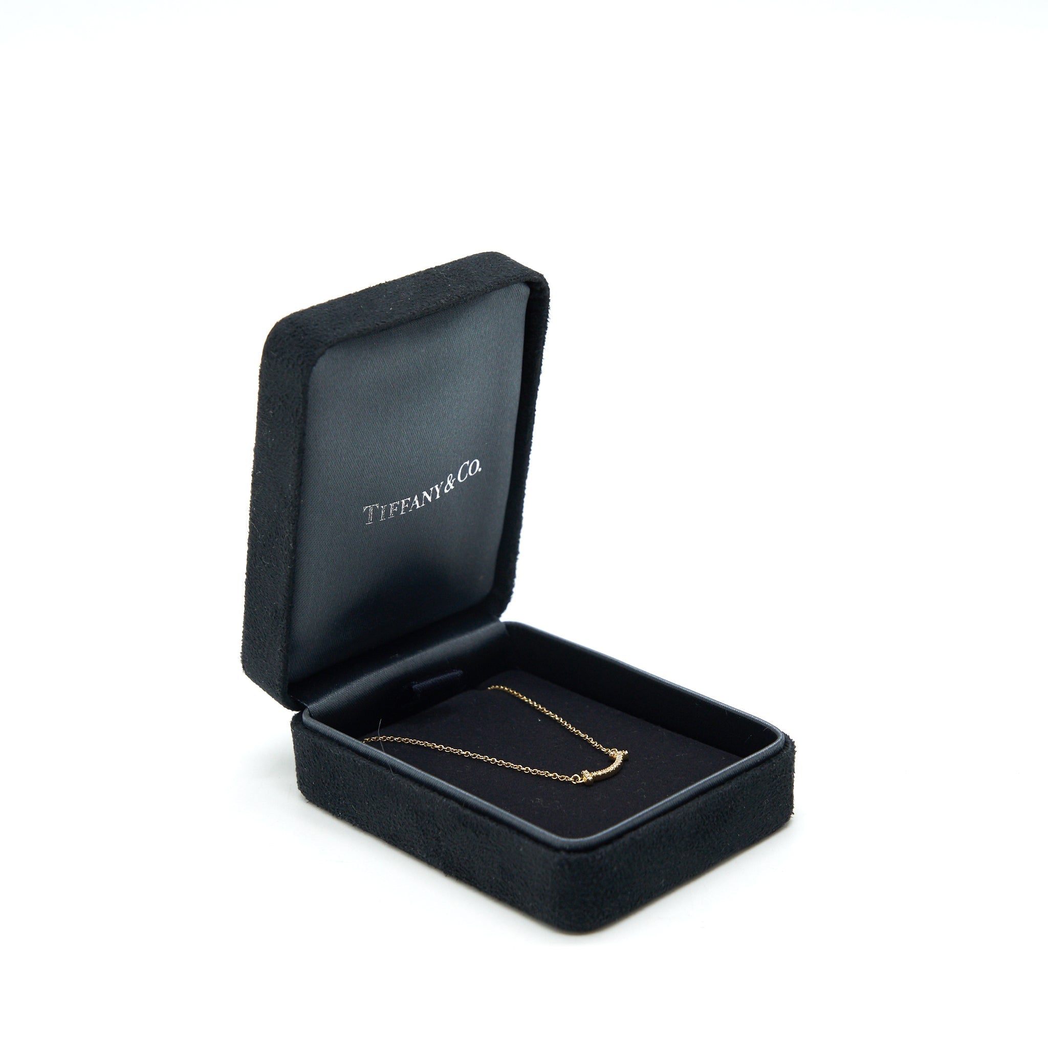 TIFFANY T SMILE PENDANT 18K GOLD WITH DIAMONDS