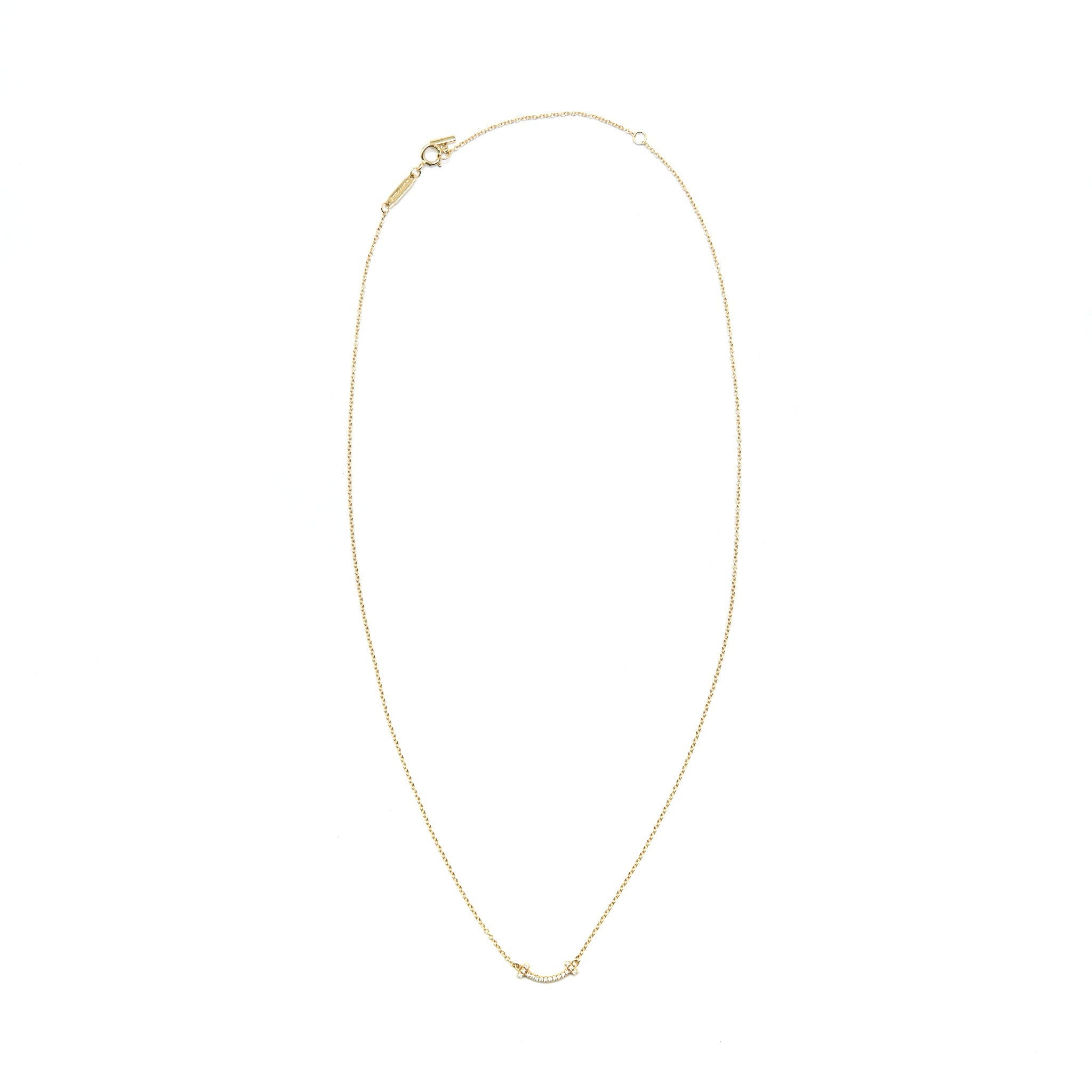 TIFFANY T SMILE PENDANT 18K GOLD WITH DIAMONDS