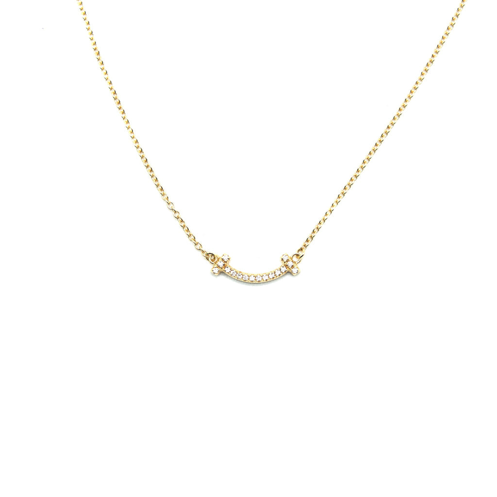 TIFFANY T SMILE PENDANT 18K GOLD WITH DIAMONDS