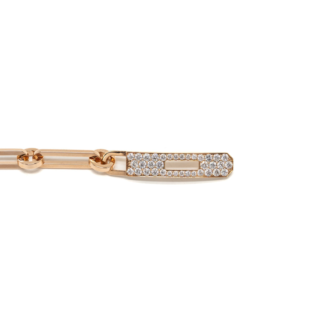 HERMES KELLY CHAINE BRACELET ROSE GOLD, DIAMONDS