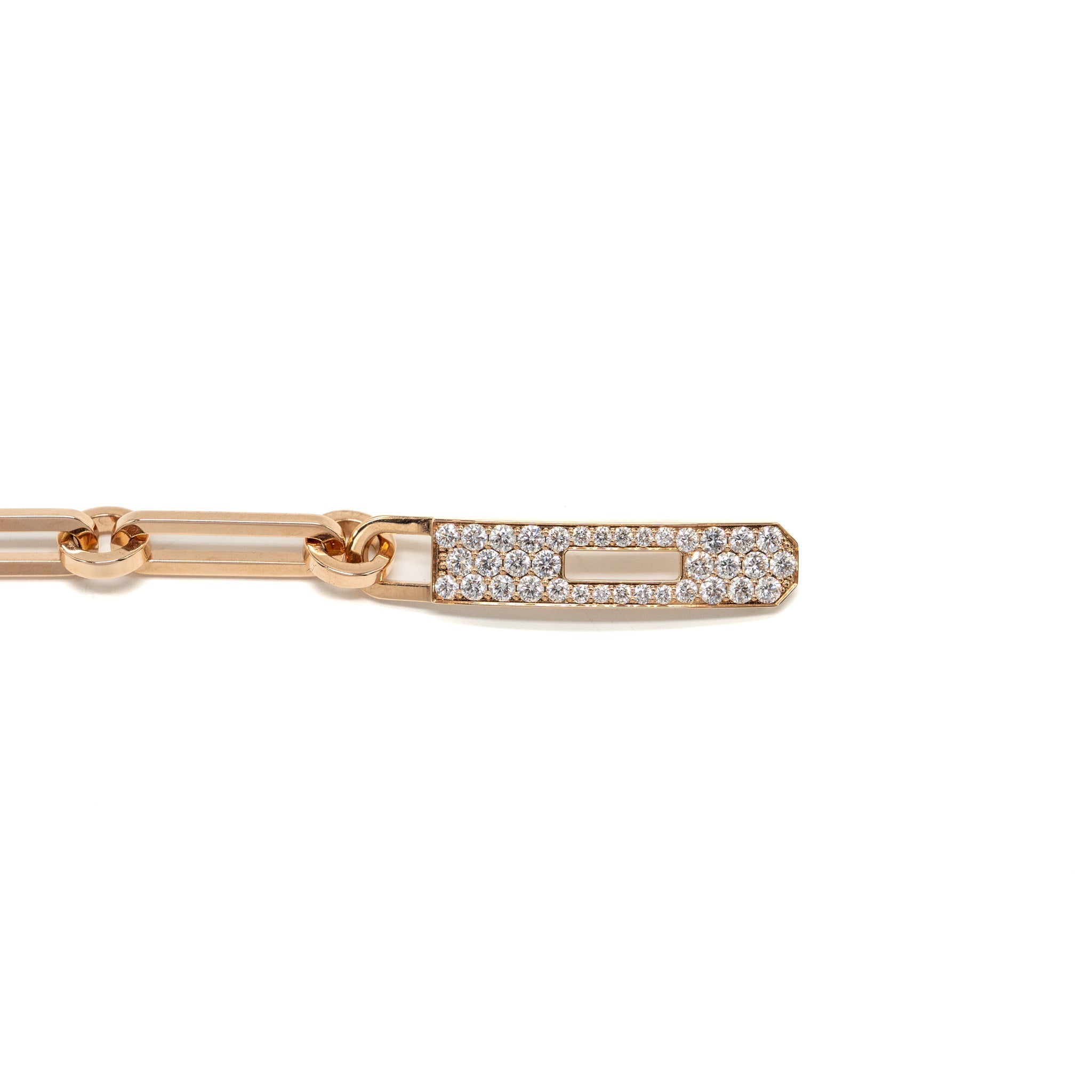 HERMES KELLY CHAINE BRACELET ROSE GOLD, DIAMONDS