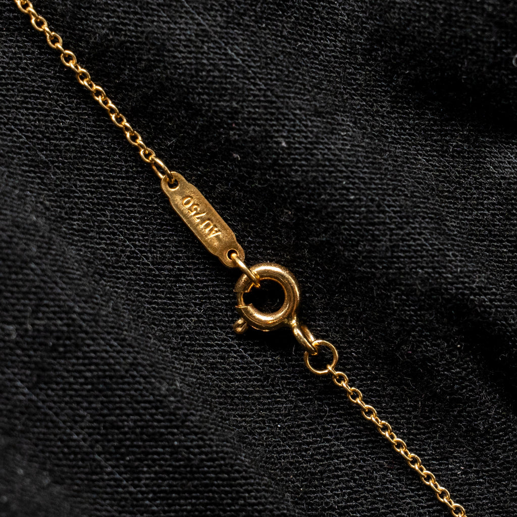 TIFFANY DIAMOND OVAL KEY PENDANT ROSE GOLD WITH PENDANT CHAIN YELLOW GOLD