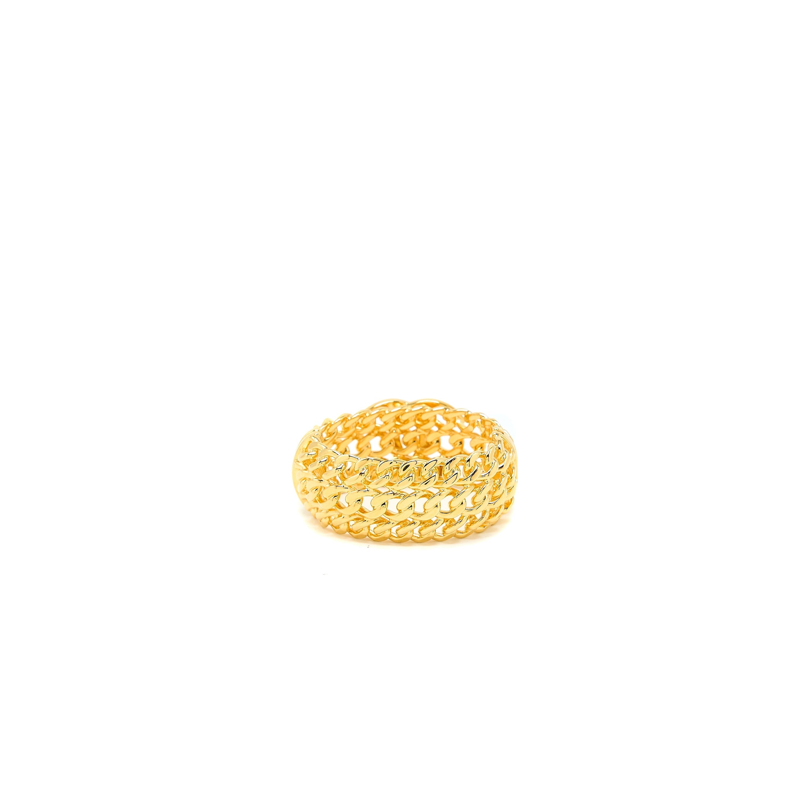 CHANEL GIANT CC LOGO BANGLE GOLD TONE