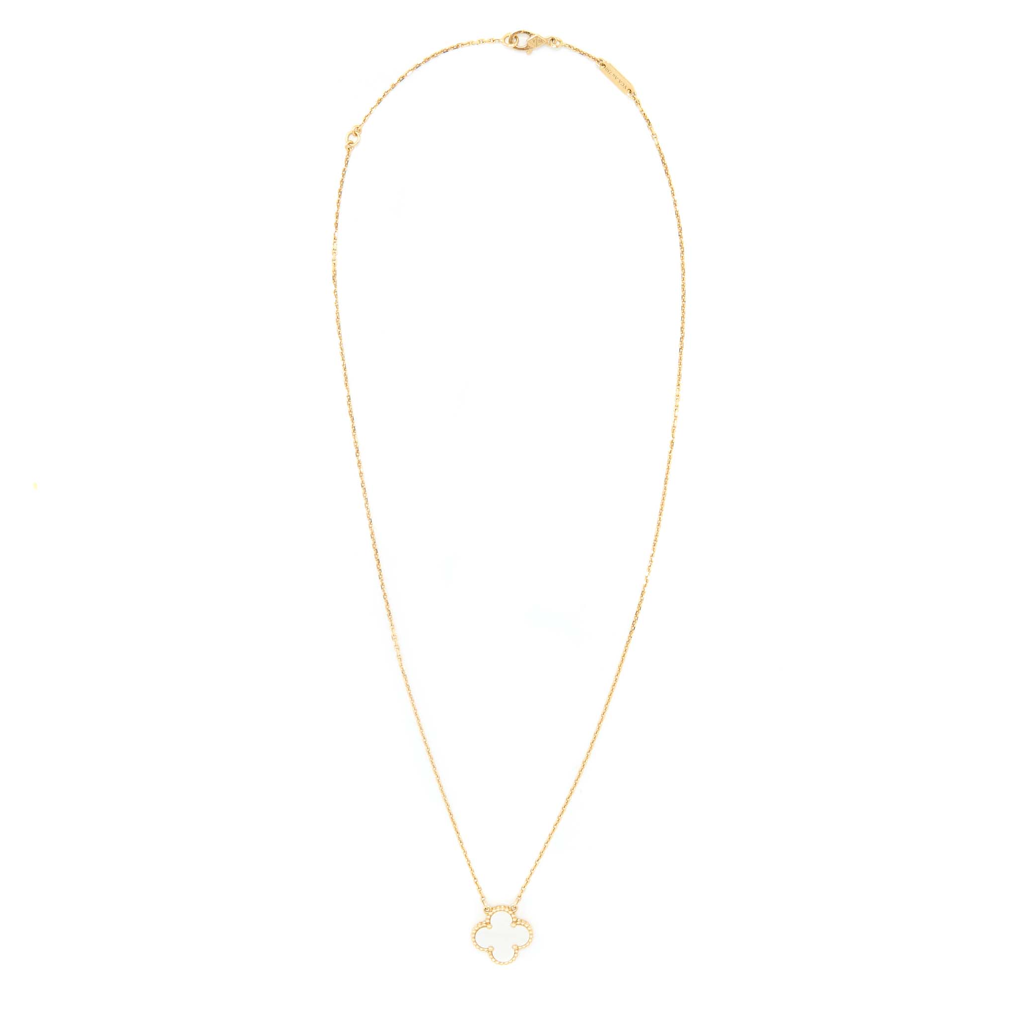 VAN CLEEF & ARPELS VINTAGE ALHAMBRA PENDANT MOTHER OF PEARL/YELLOW GOLD