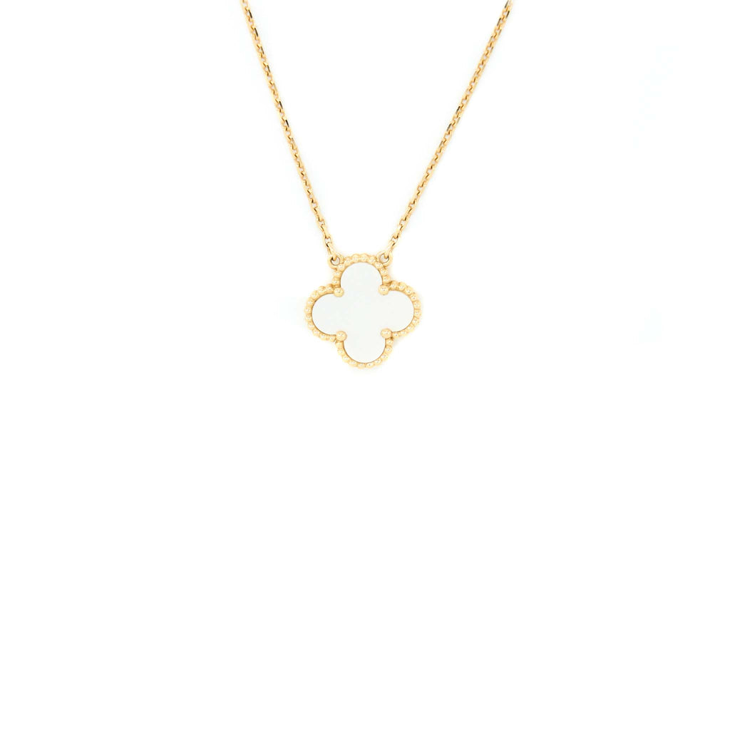 VAN CLEEF & ARPELS VINTAGE ALHAMBRA PENDANT MOTHER OF PEARL/YELLOW GOLD