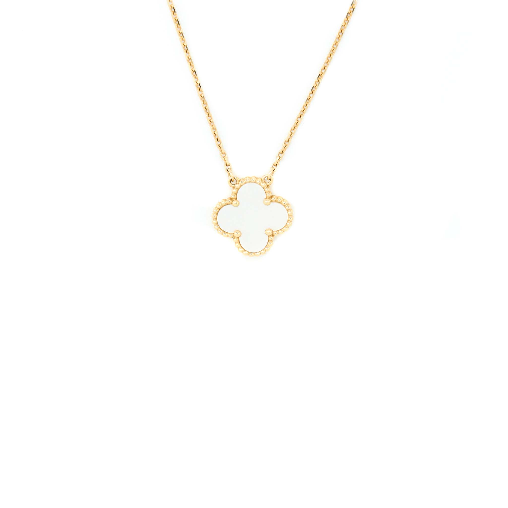 VAN CLEEF & ARPELS VINTAGE ALHAMBRA PENDANT MOTHER OF PEARL/YELLOW GOLD