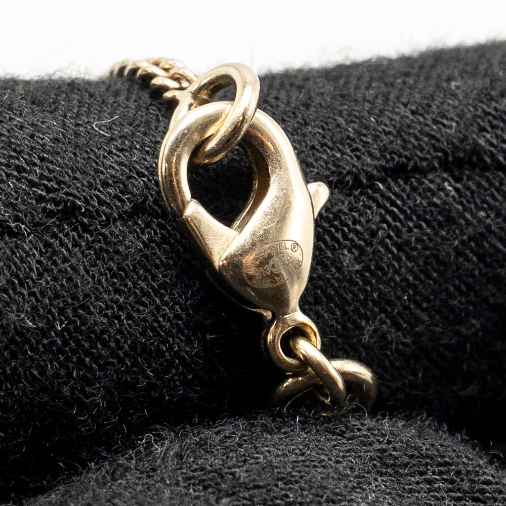 CHANEL 13P LETTER DROPPED NECKLACE/CHOCKER LIGHT GOLD TONE